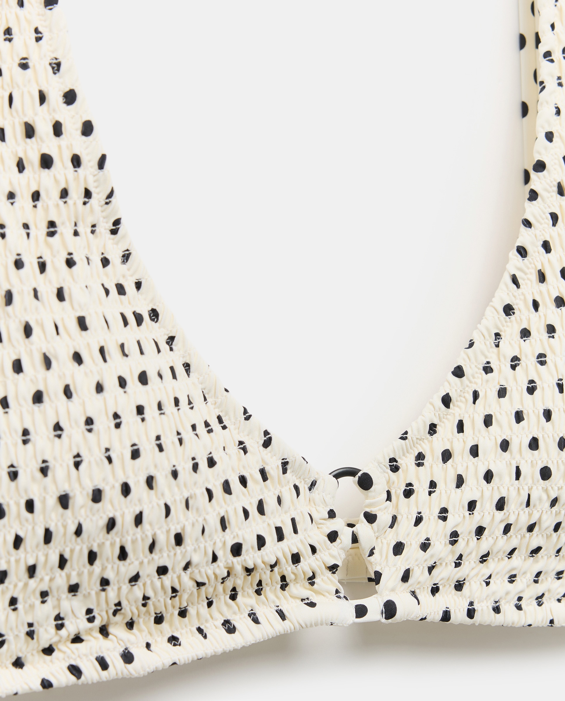 Top de Biquíni de Copa C às Bolinhas Branco-5