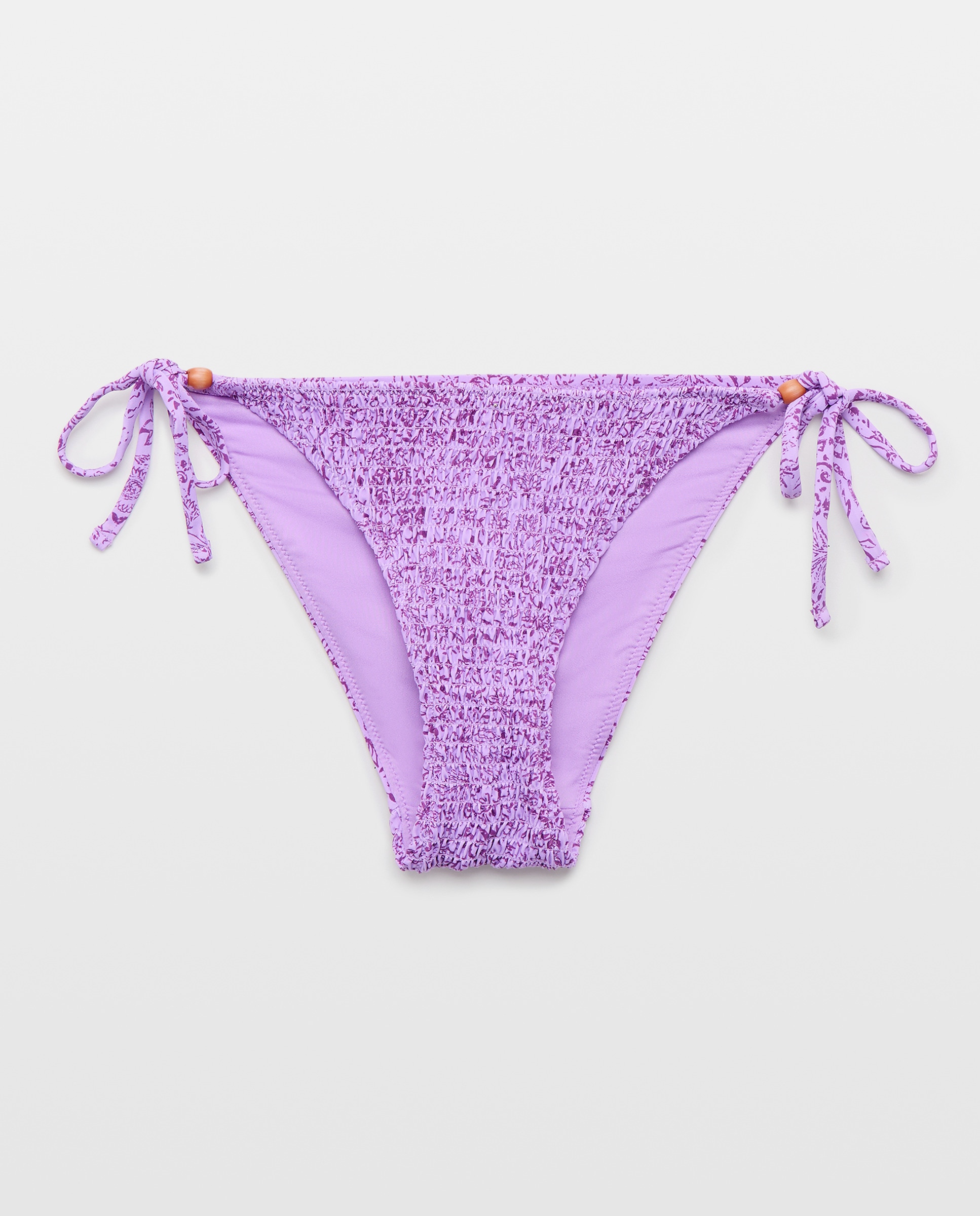 Cueca de Biquíni com Laço Fino Vichy 282 Malva-4