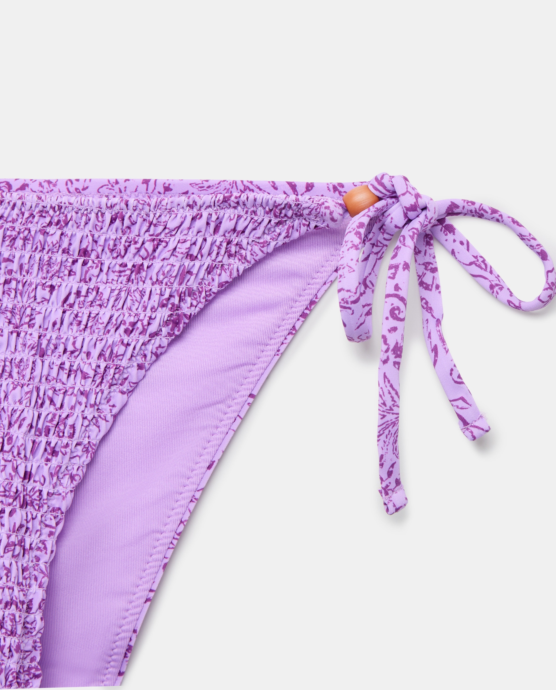 Cueca de Biquíni com Laço Fino Vichy 282 Malva-5