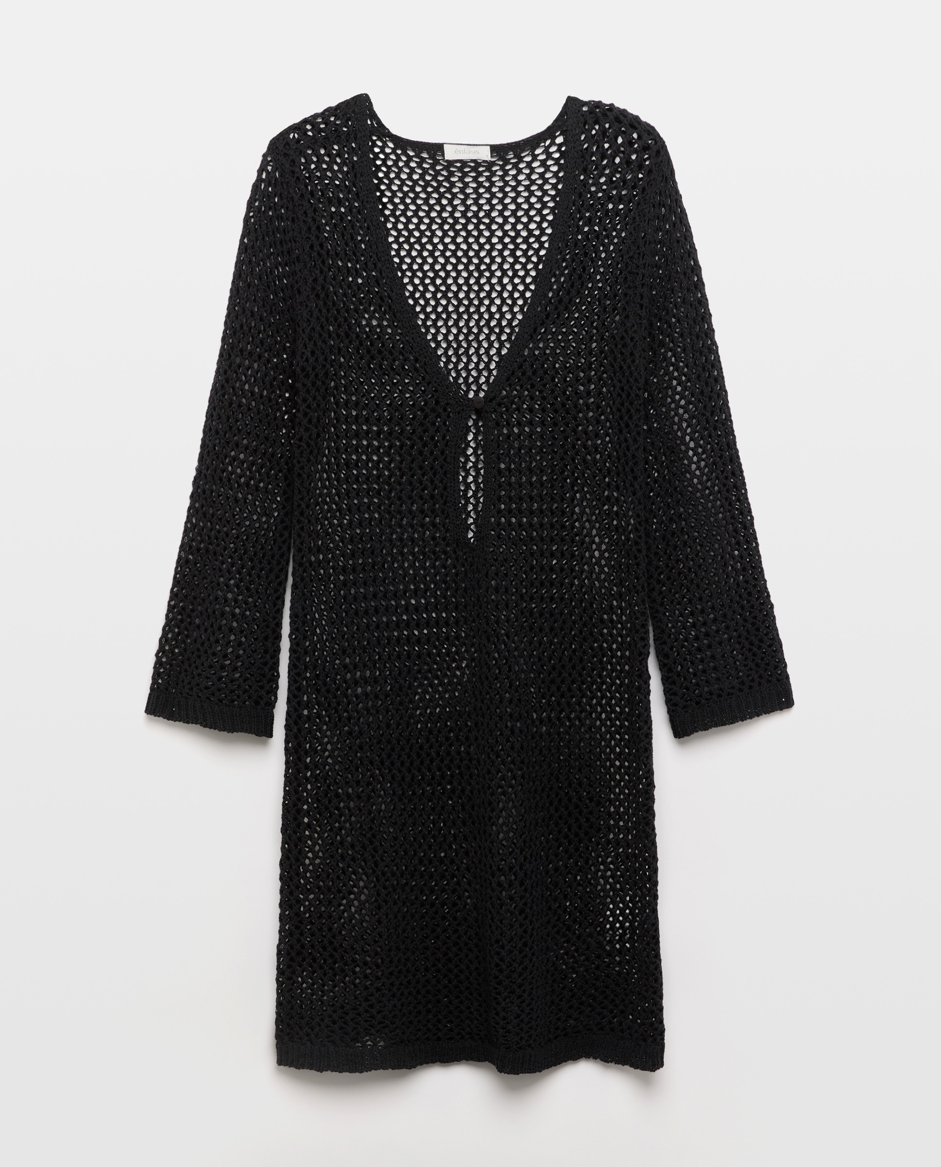 Vestido com Detalhe de Argola Preto-2