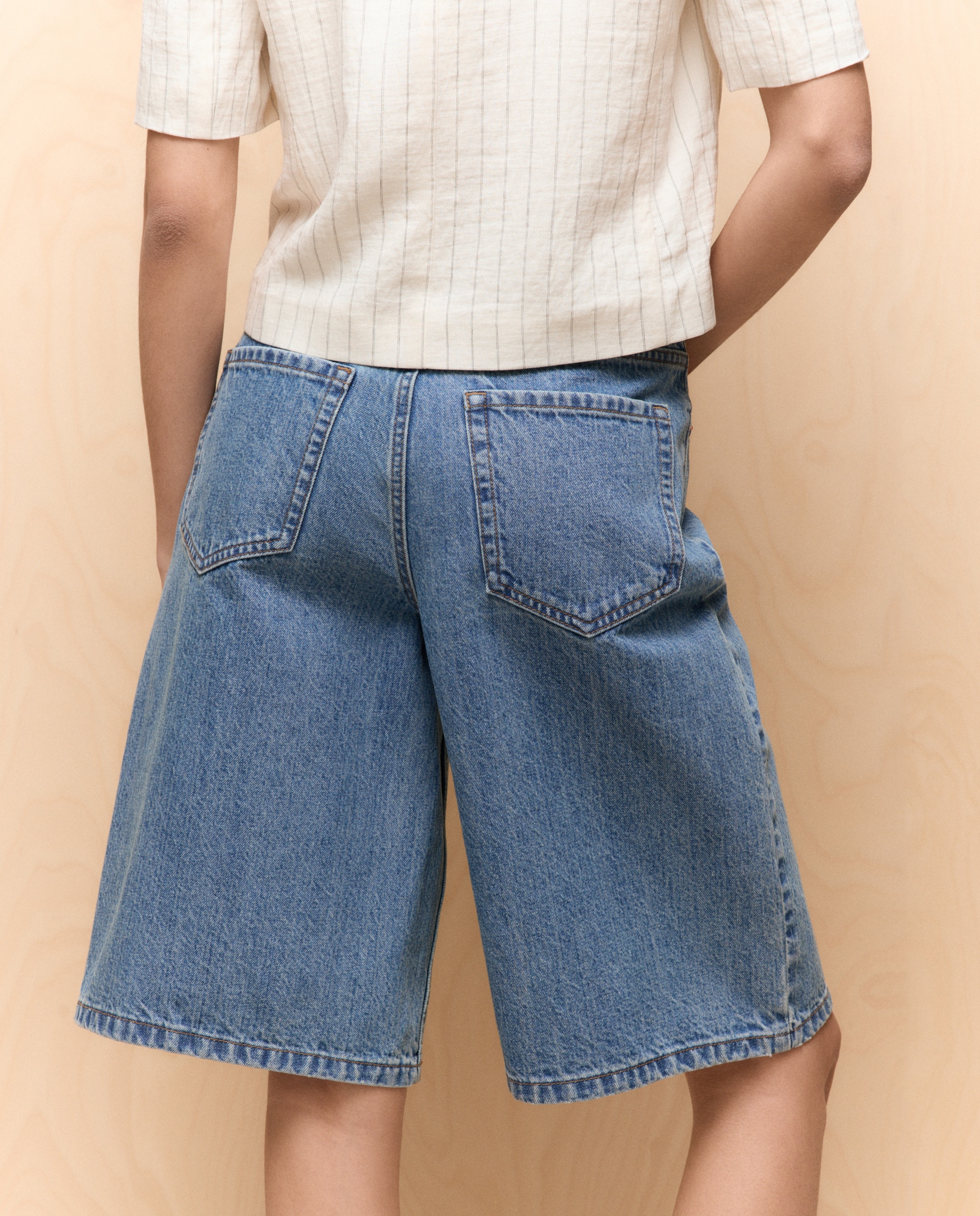 Bermudas de Ganga Compridas. Azul pálido-3