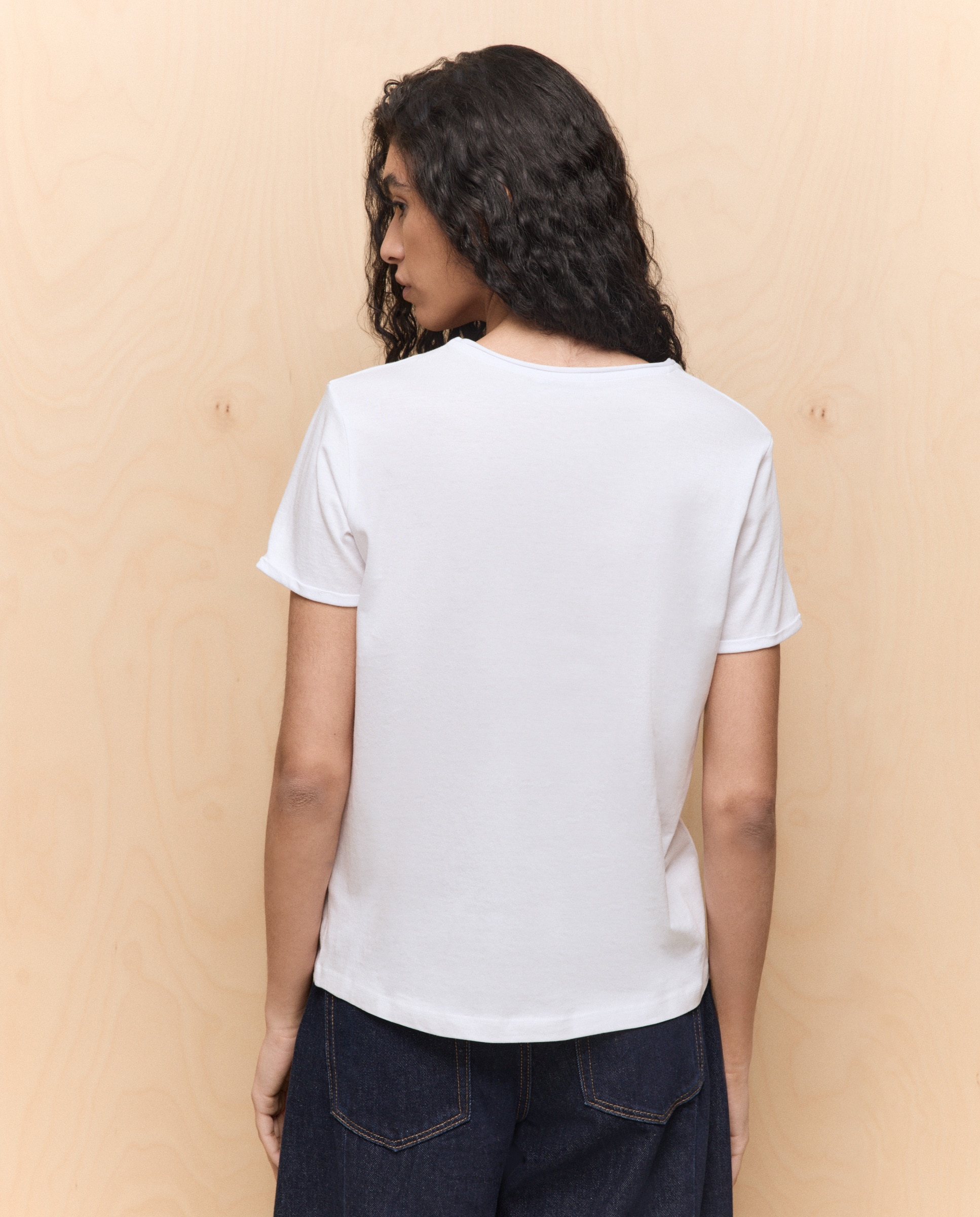 T-shirt Estampada de Algodão Branco-4
