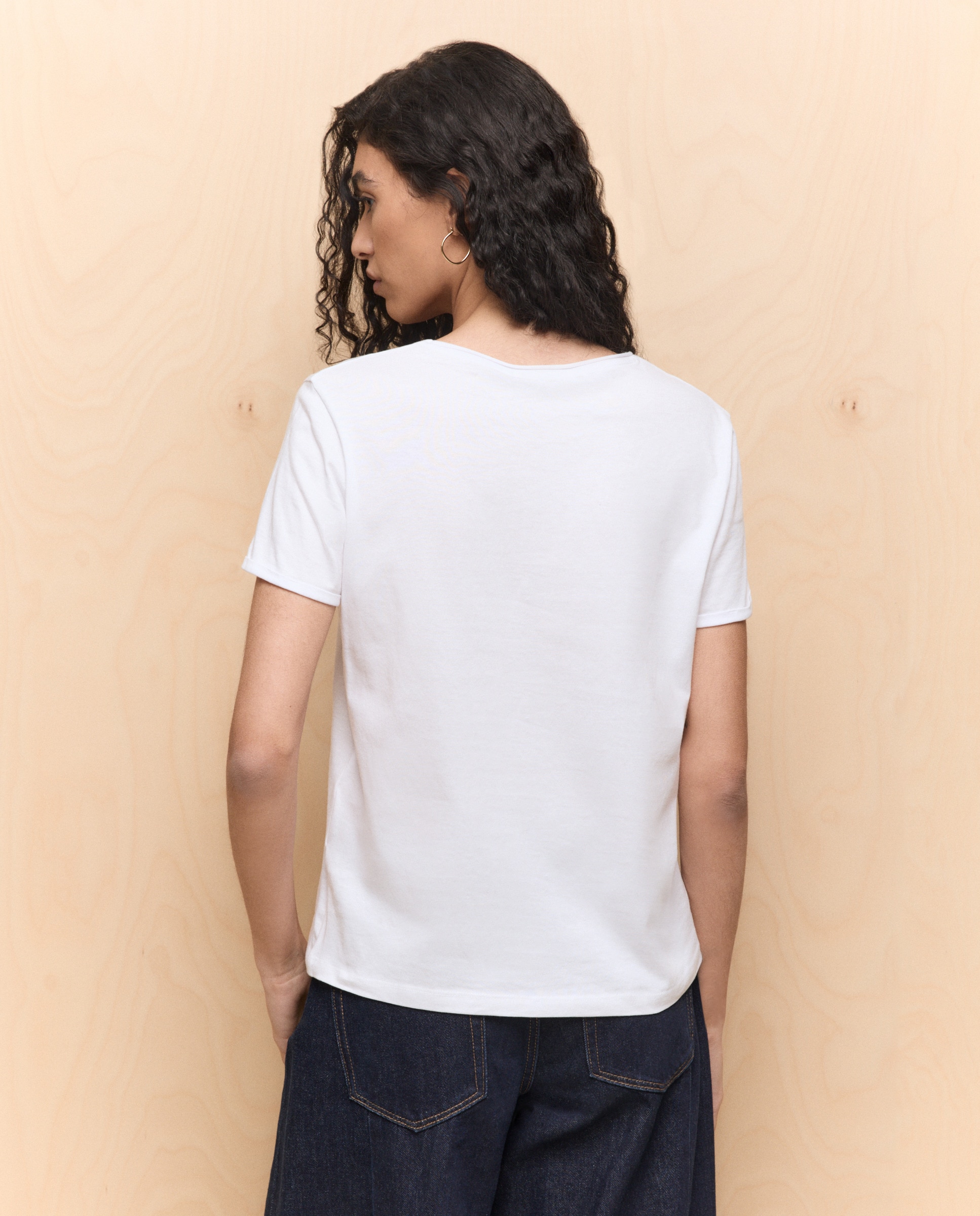 T-shirt Estampada de Algodão Branco-4
