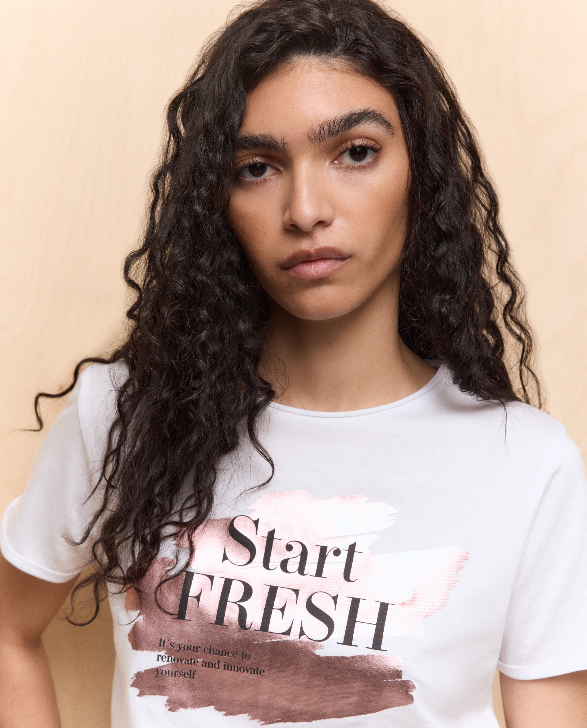 T-shirt Estampada de Algodão Branco-3