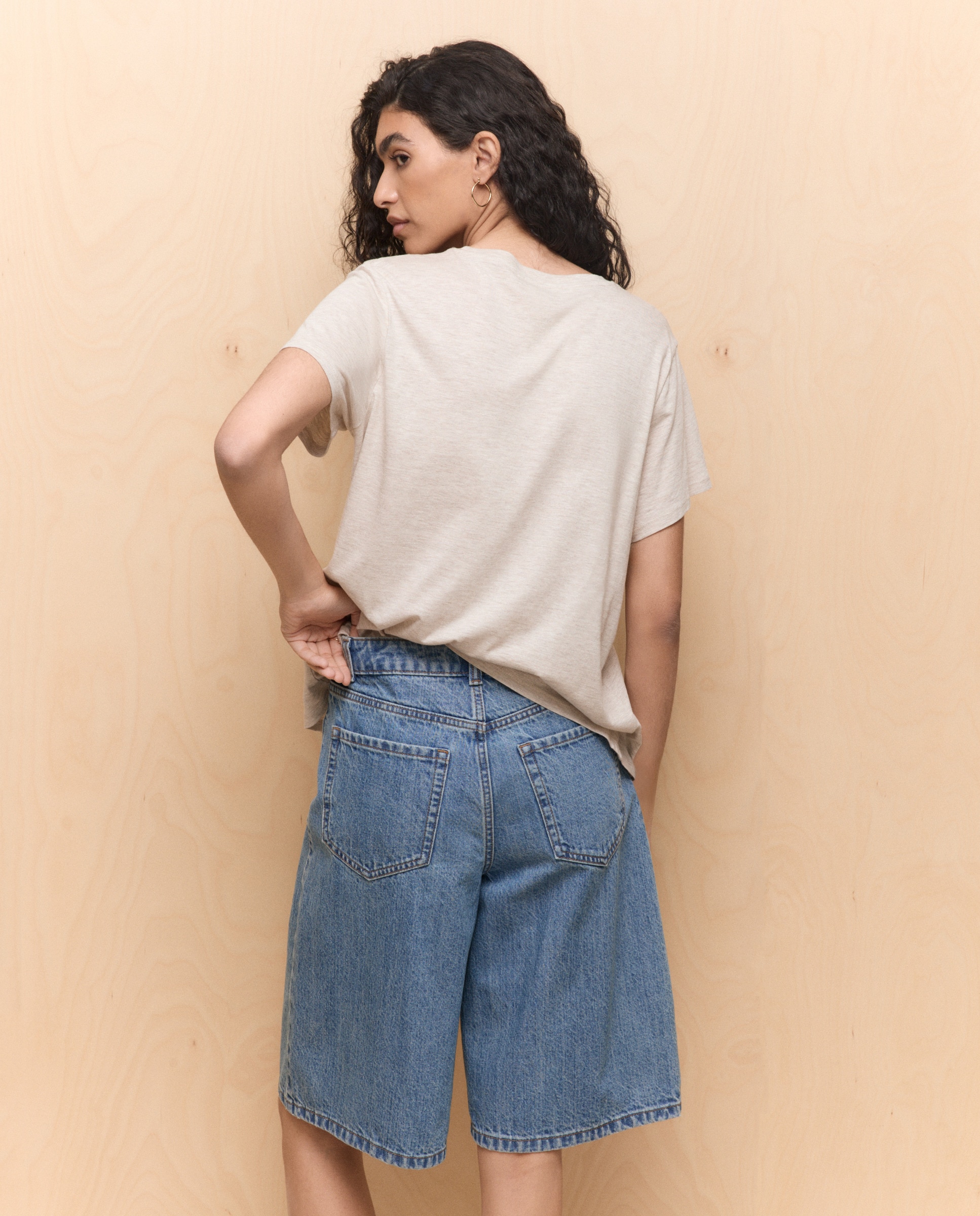 T-shirt Lisa de Manga Curta Castanho-3