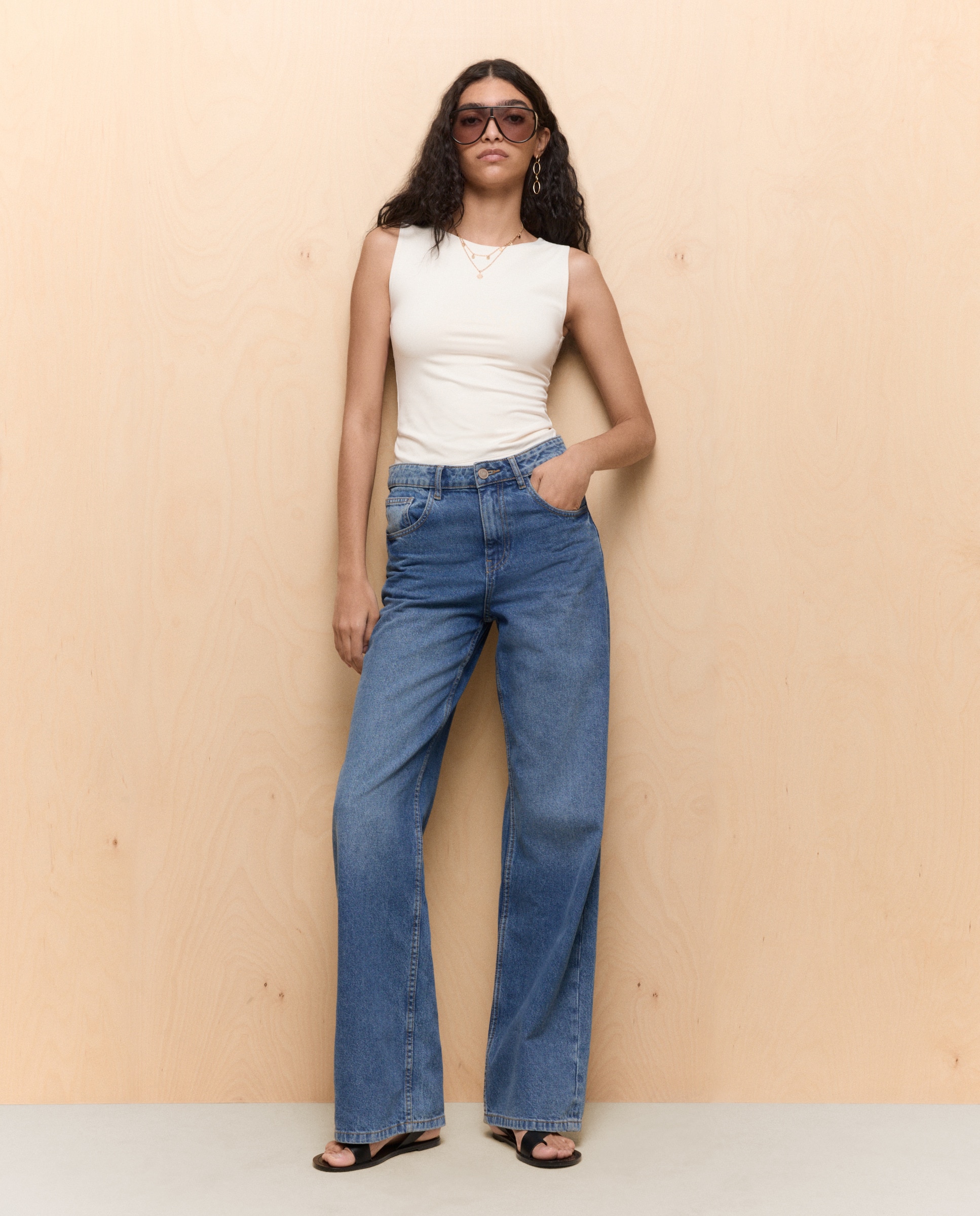 T-shirt Lisa sem Mangas 120 Cru-3