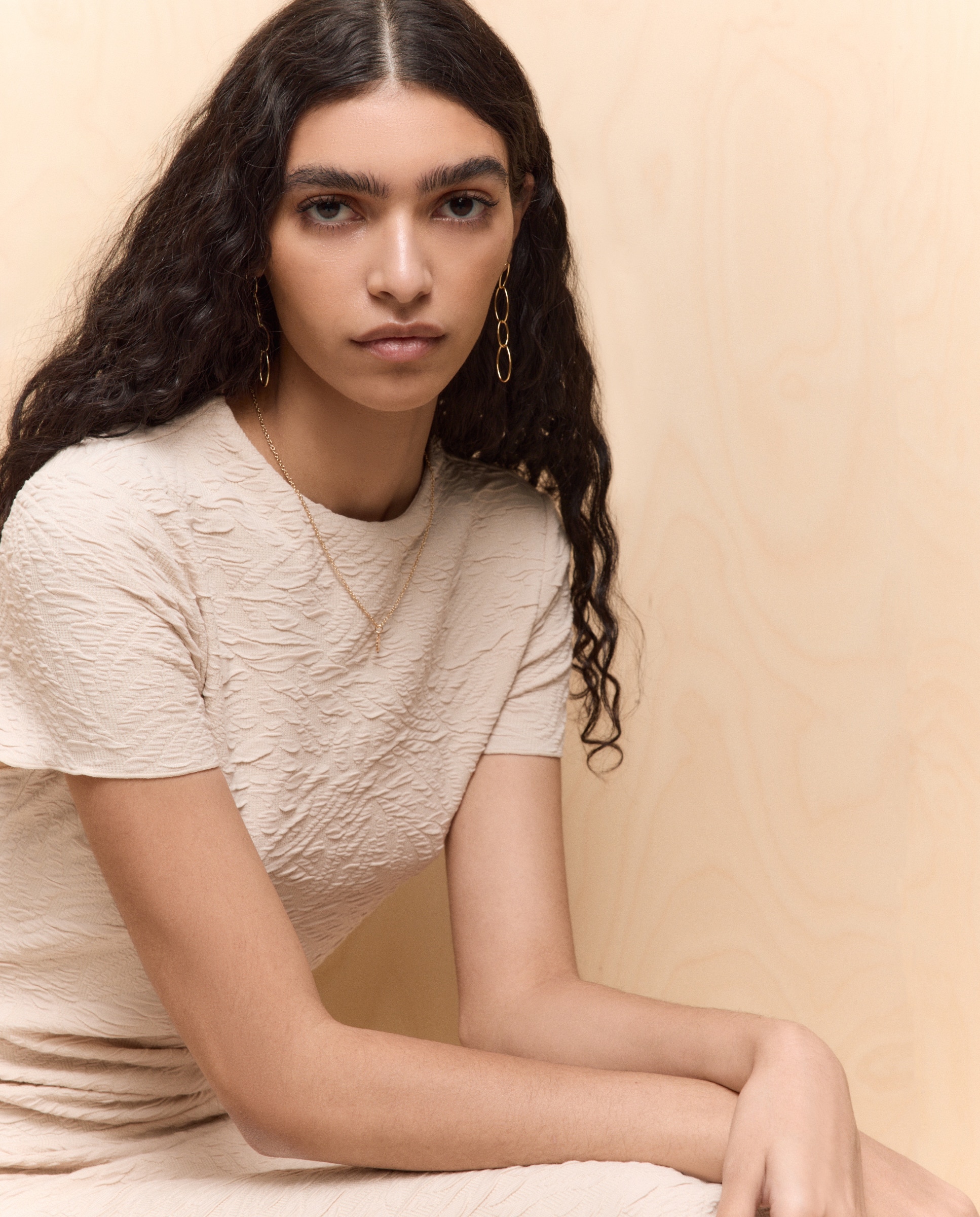 Vestido Midi em Tecido com Estrutura 120 Cru-4