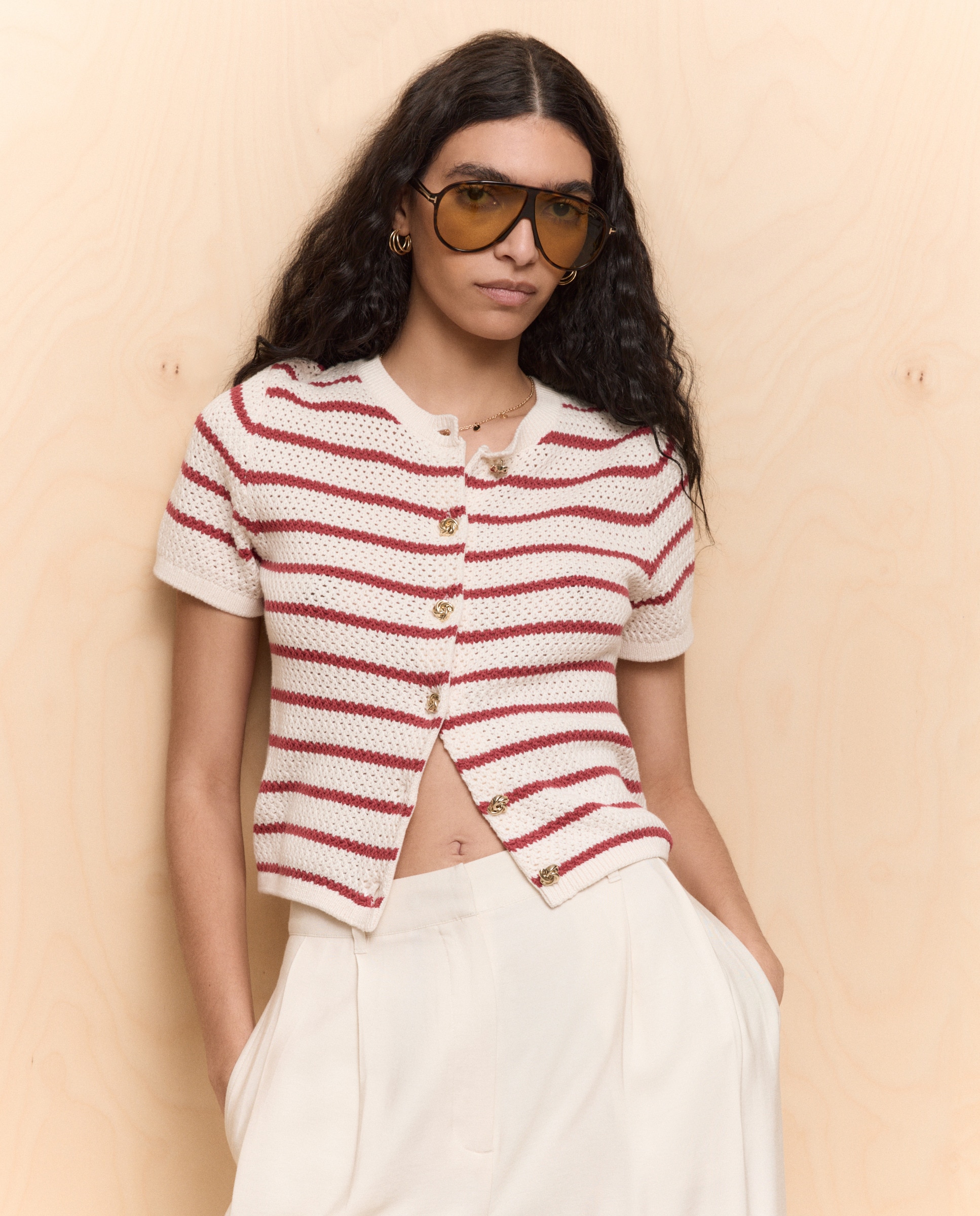 Imagem 0 de Casaco de malha estampado