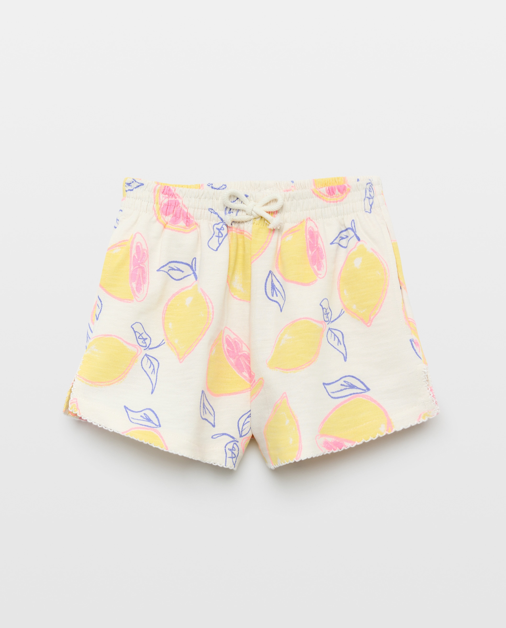 Calções de Felpa com Estampado de Frutas e Acabamento Picotting na Parte Inferior Kids El Corte Inglés 120 Cru-4