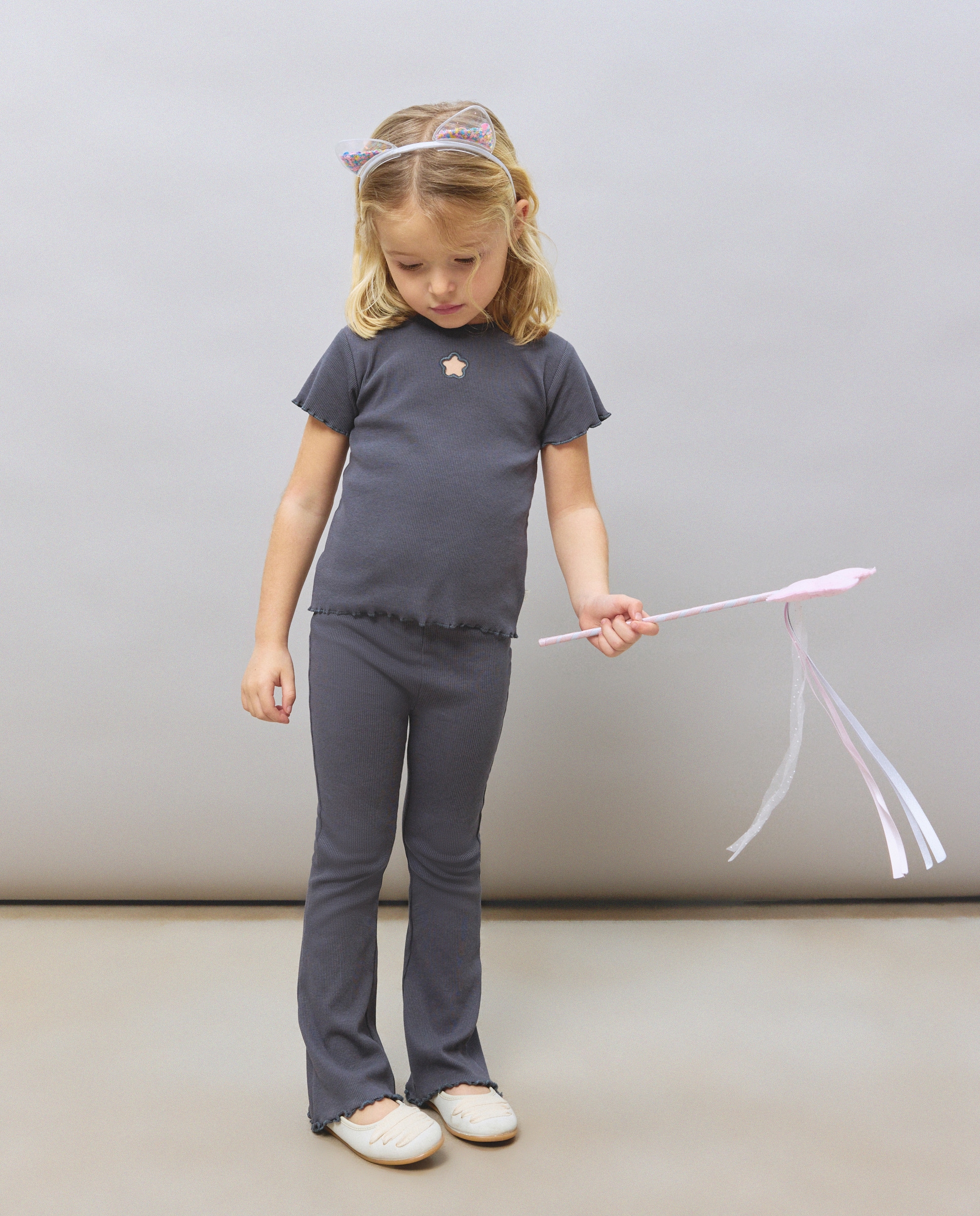 T-shirt de Manga Curta com Coração à Frente Kids El Corte Inglés 830 Antracite-2