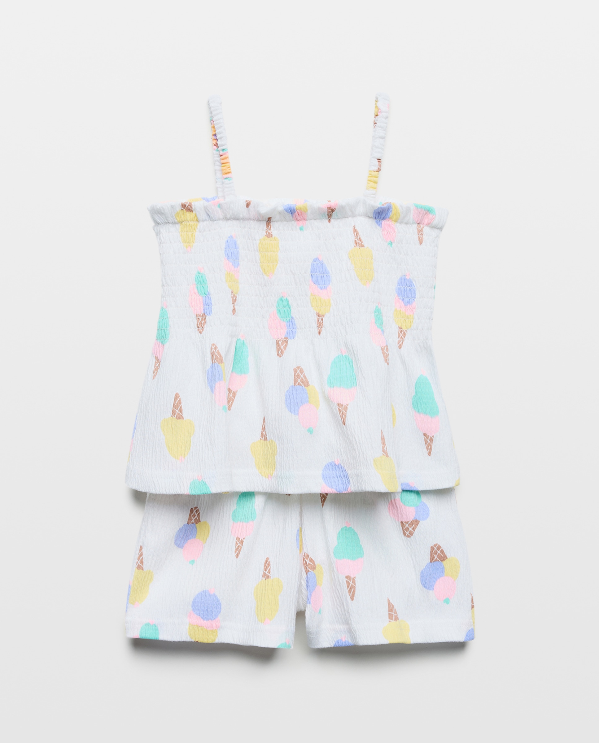 Conjunto Curto às Riscas Branco-4