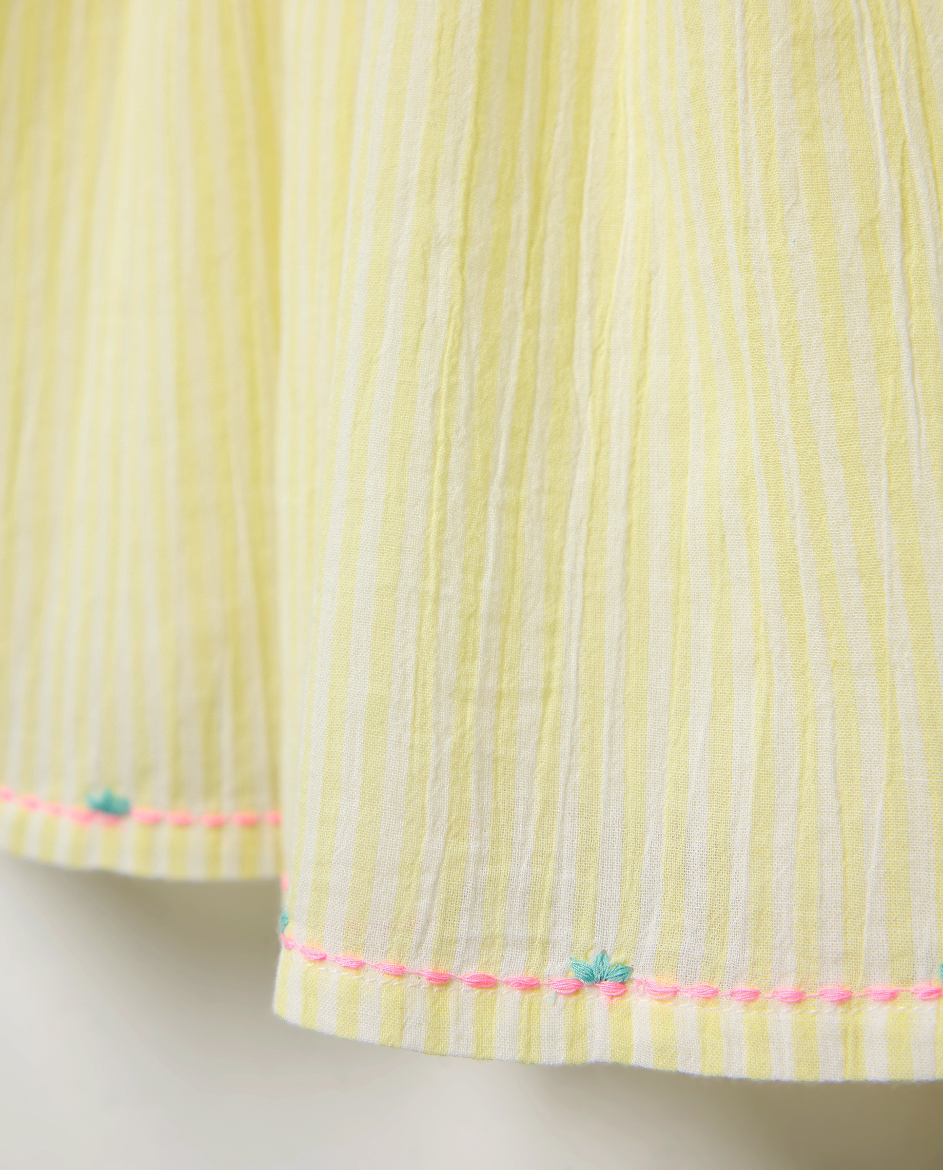 Vestido de Alças com Elásticos no Peito e Bordado Kids El Corte Inglés Amarelo-6
