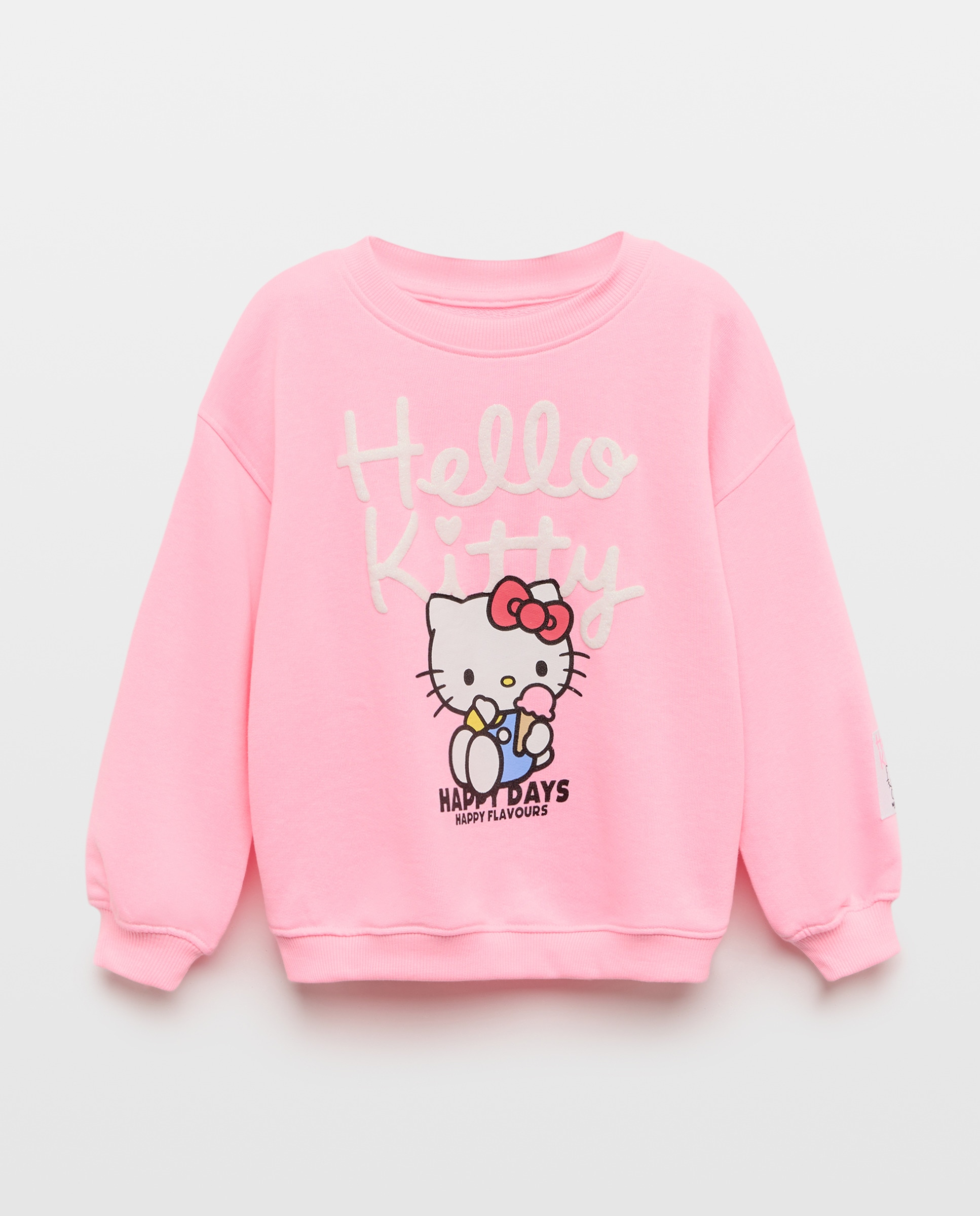 Sweatshirt com Estampado Posicional Hello Kitty Rosa-5