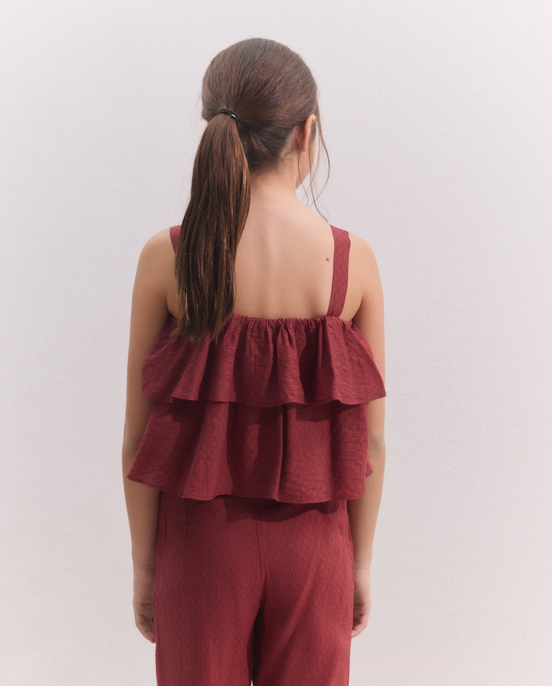 Top de Capas Fluído com Jacquard Coconut El Corte Inglés Bordeaux-3
