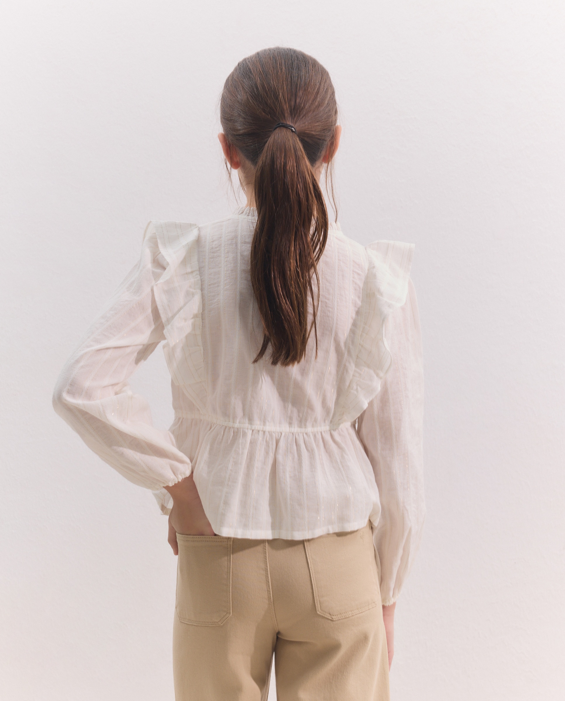 Blusa de Manga Comprida com Folhos Coconut El Corte Inglés 120 Cru-3