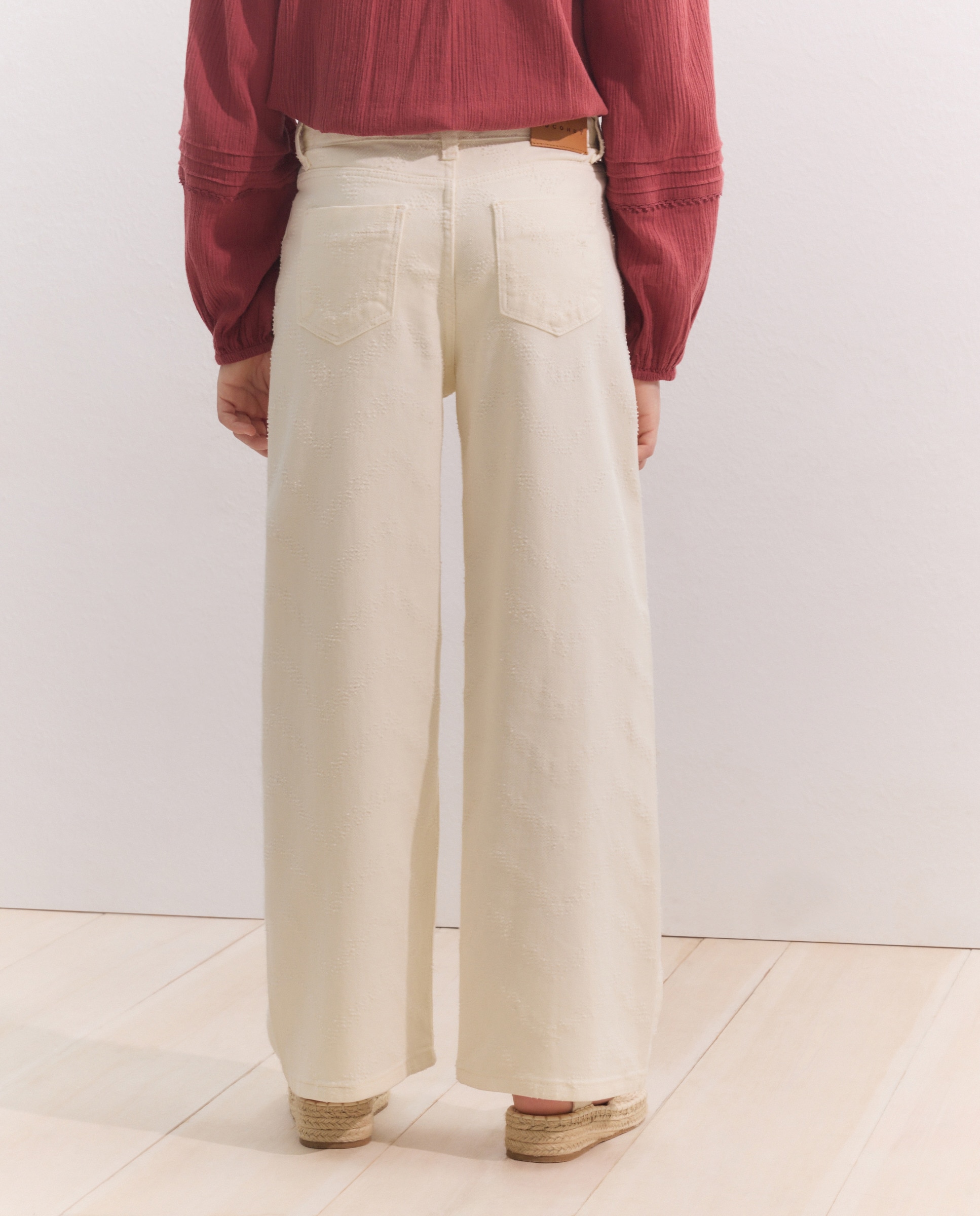 Jeans em Tecido Rasgado e Desfiado 120 Cru-3