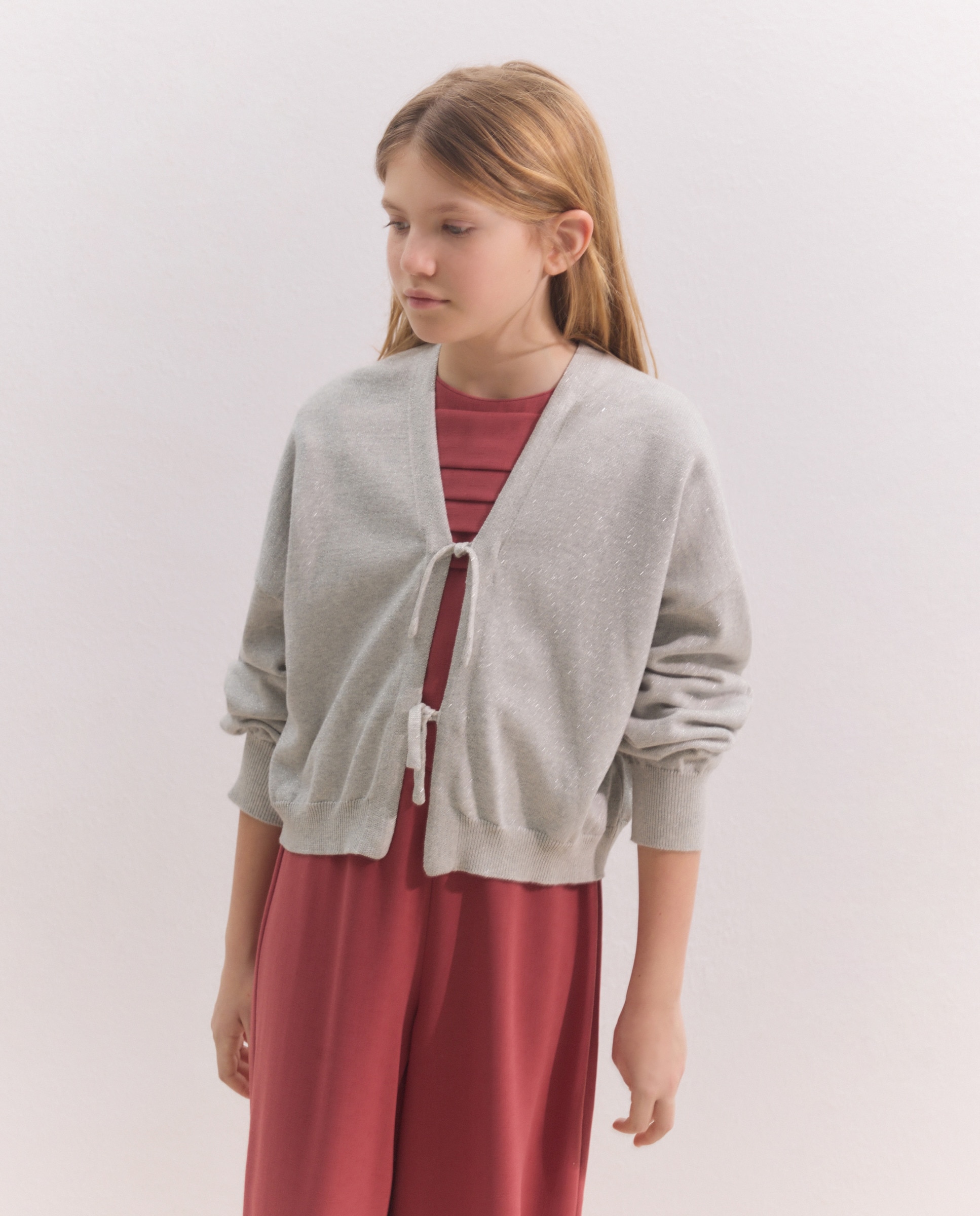 Casaco de Tricot com Laços Esmeralda-1