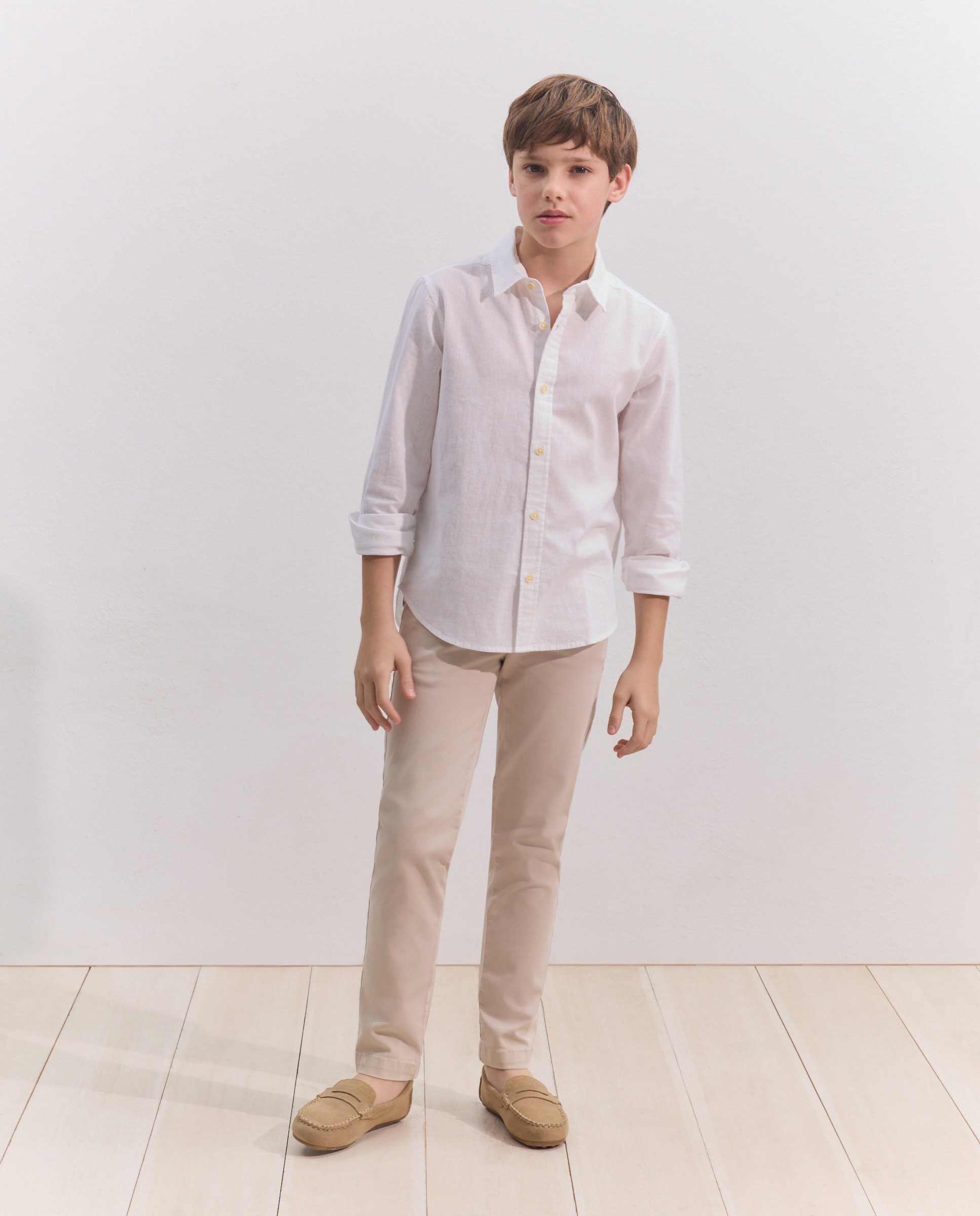 Camisa de Manga Comprida com Colarinho de Camisa Coconut El Corte Inglés 120 Cru-2