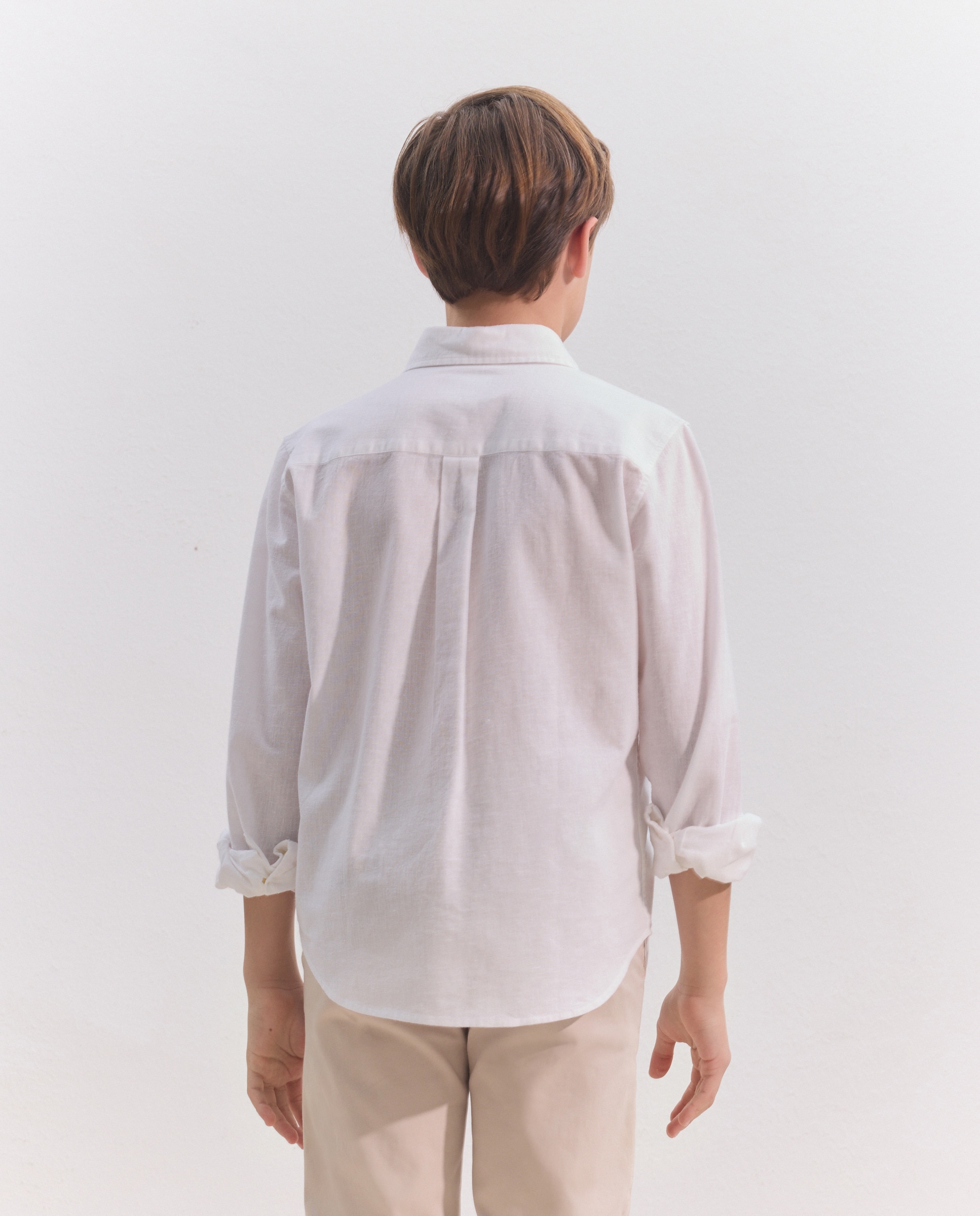 Camisa de Manga Comprida com Colarinho de Camisa Coconut El Corte Inglés 120 Cru-3