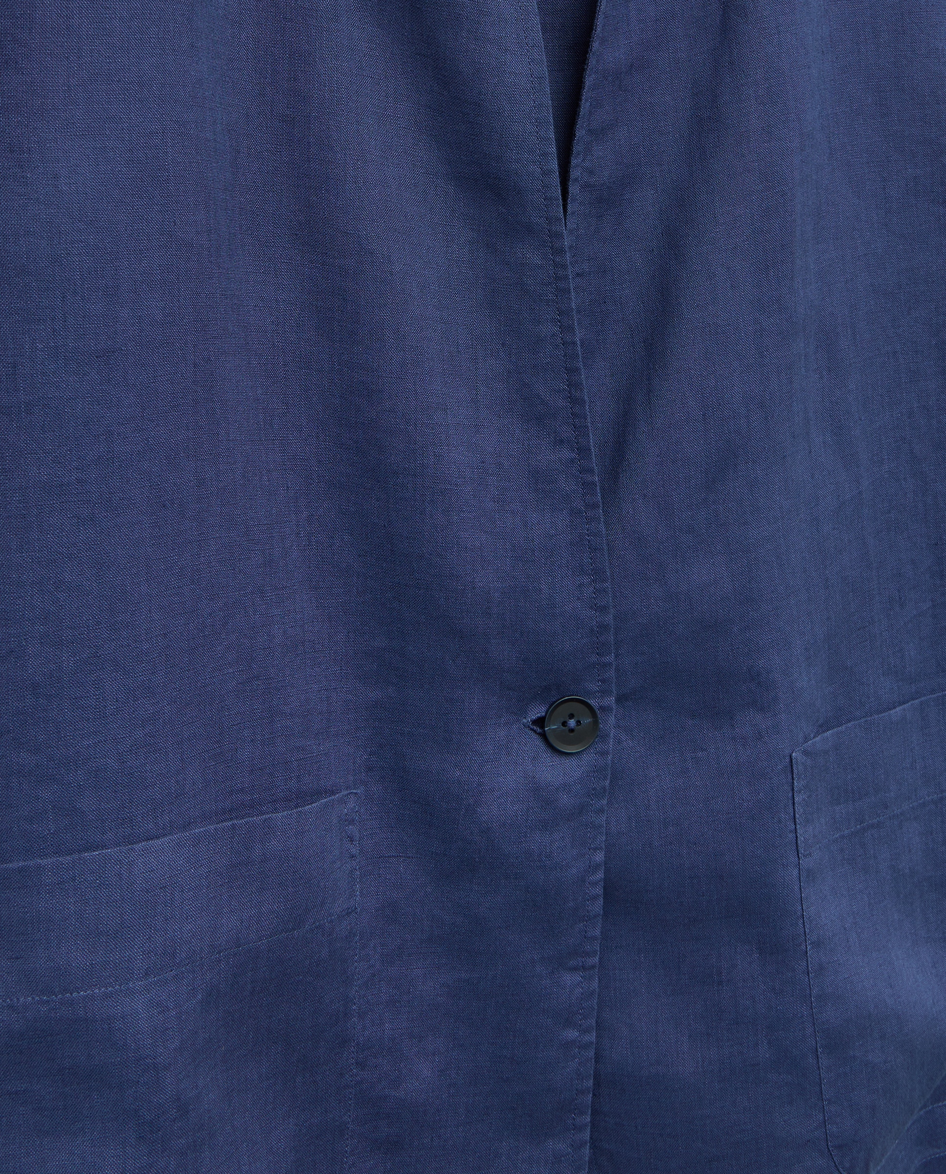 Sobrecamisa Lisa de Linho Azul-marinho-5
