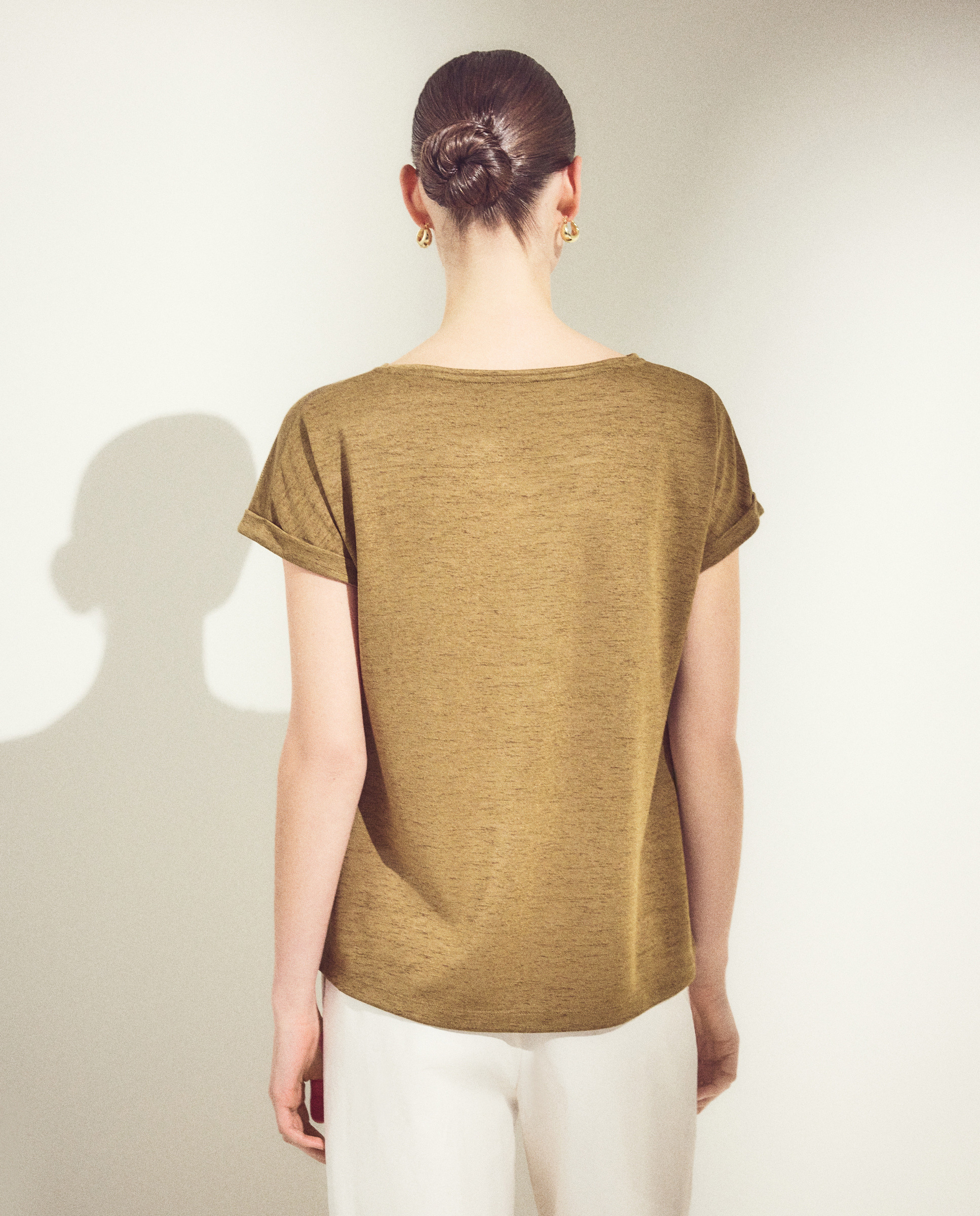 T-shirt com Tachas e Cordas 520 Caqui-2