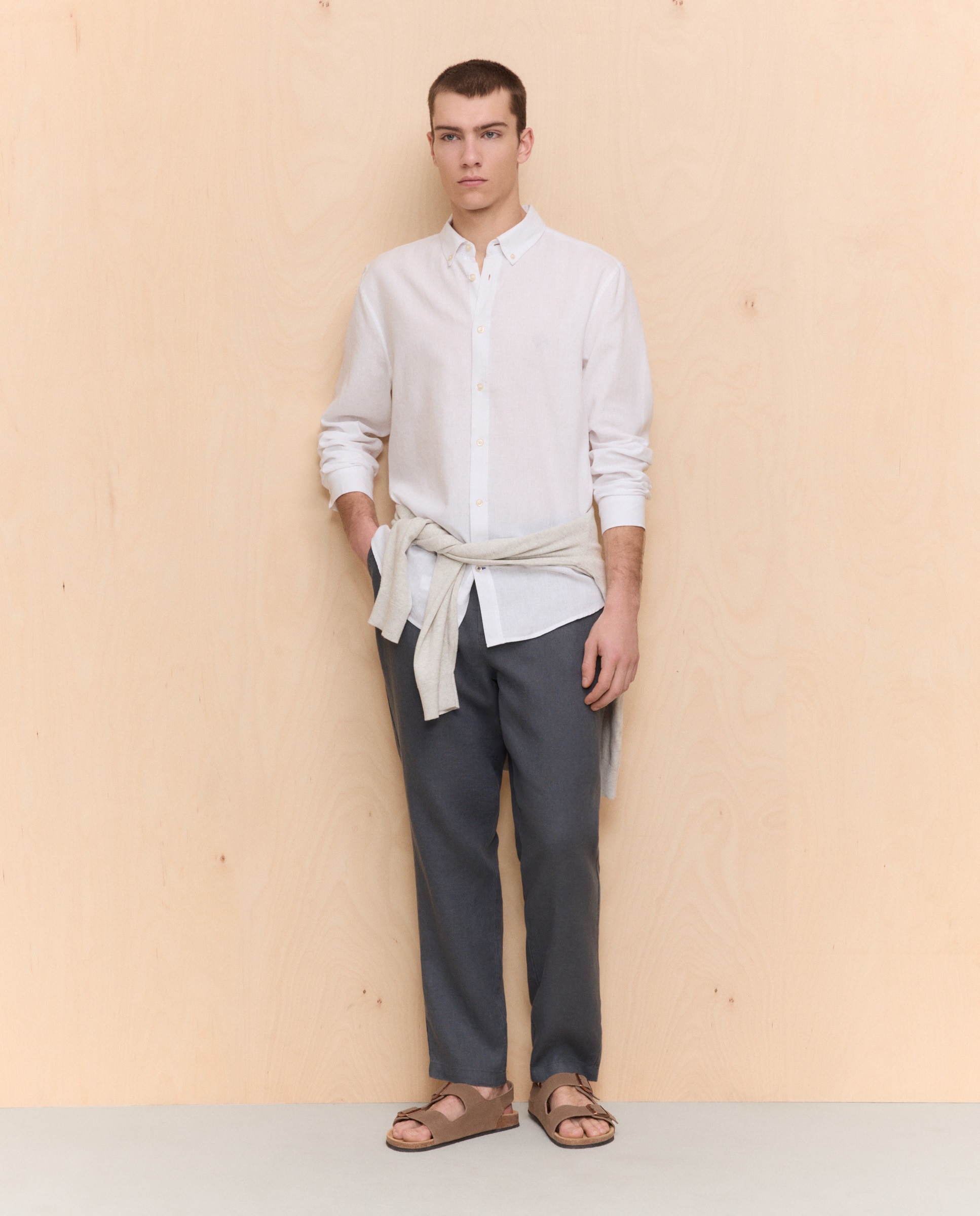 Imagem 0 de Calças de Linho com Cordão