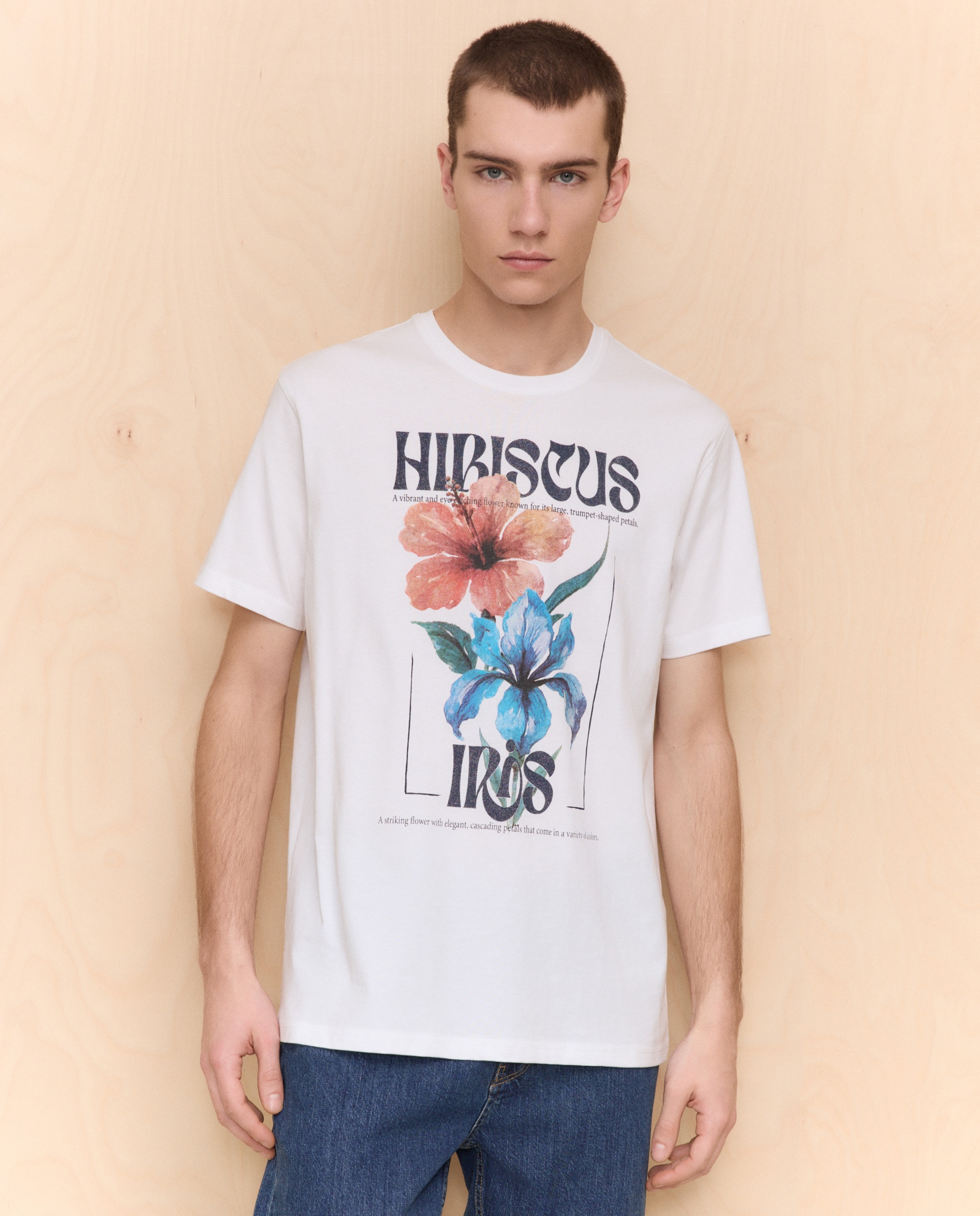 T-shirt com manga curta Branco-2