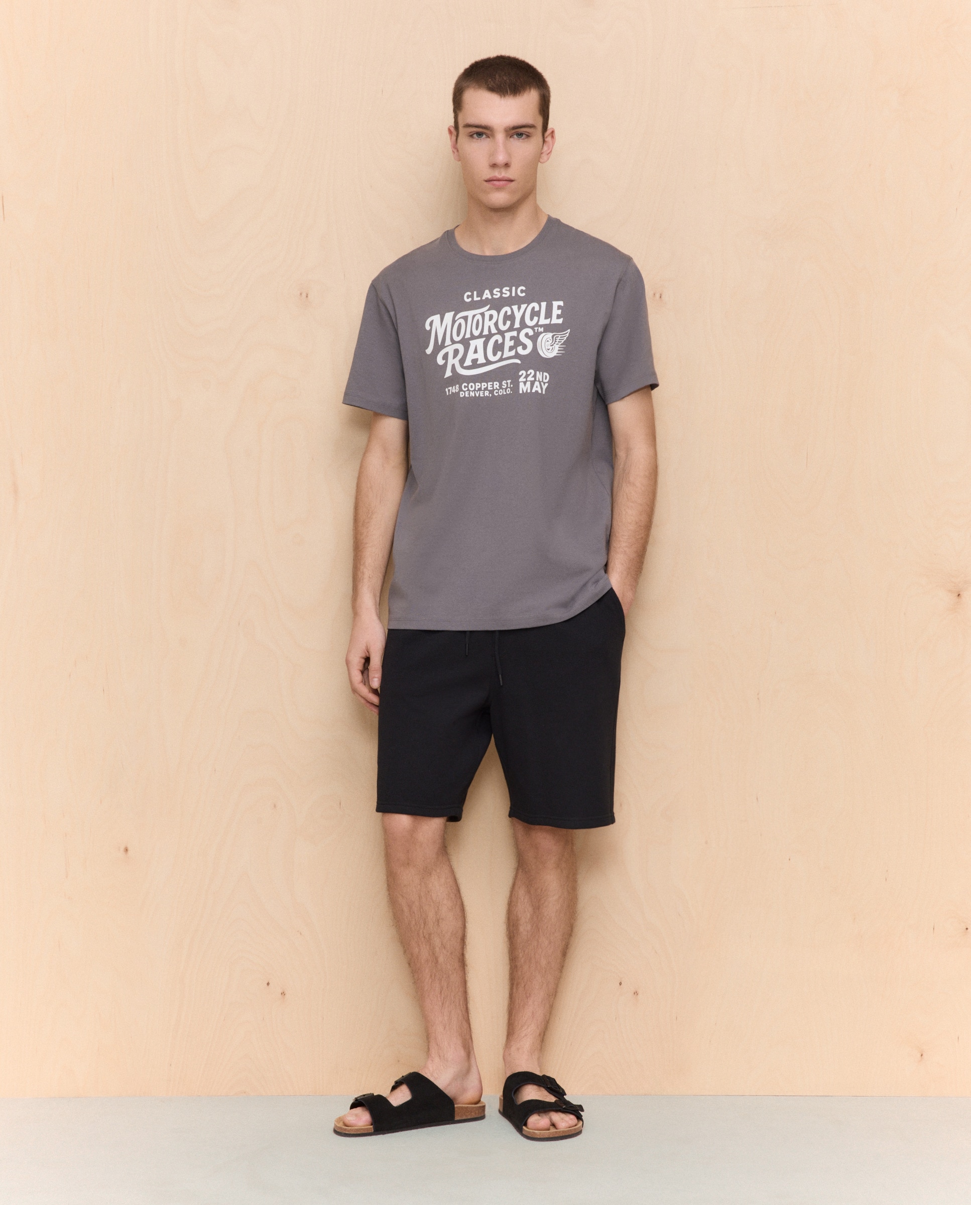 T-shirt com manga curta 830 Antracite-1