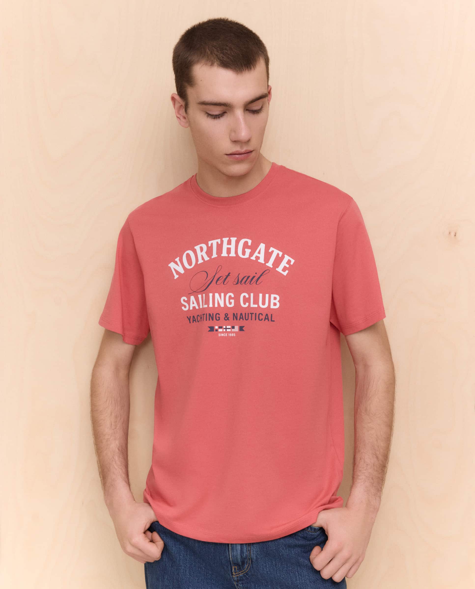 T-shirt com manga curta 630 Coral-2