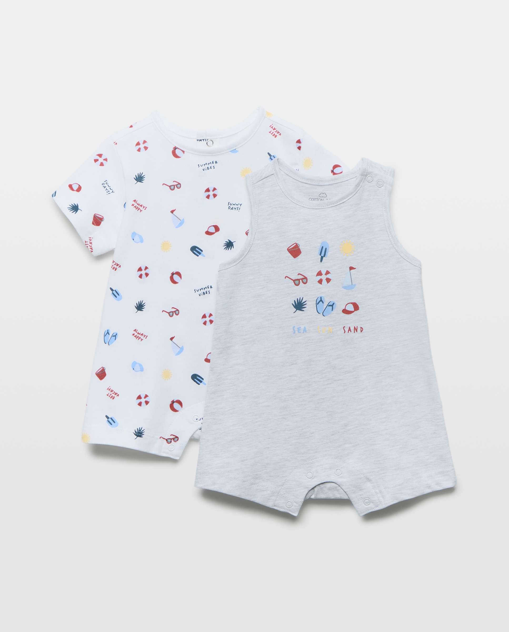 Imagem 0 de Pack de 2 Babygrows de Bebé com Estampado de Fantasia