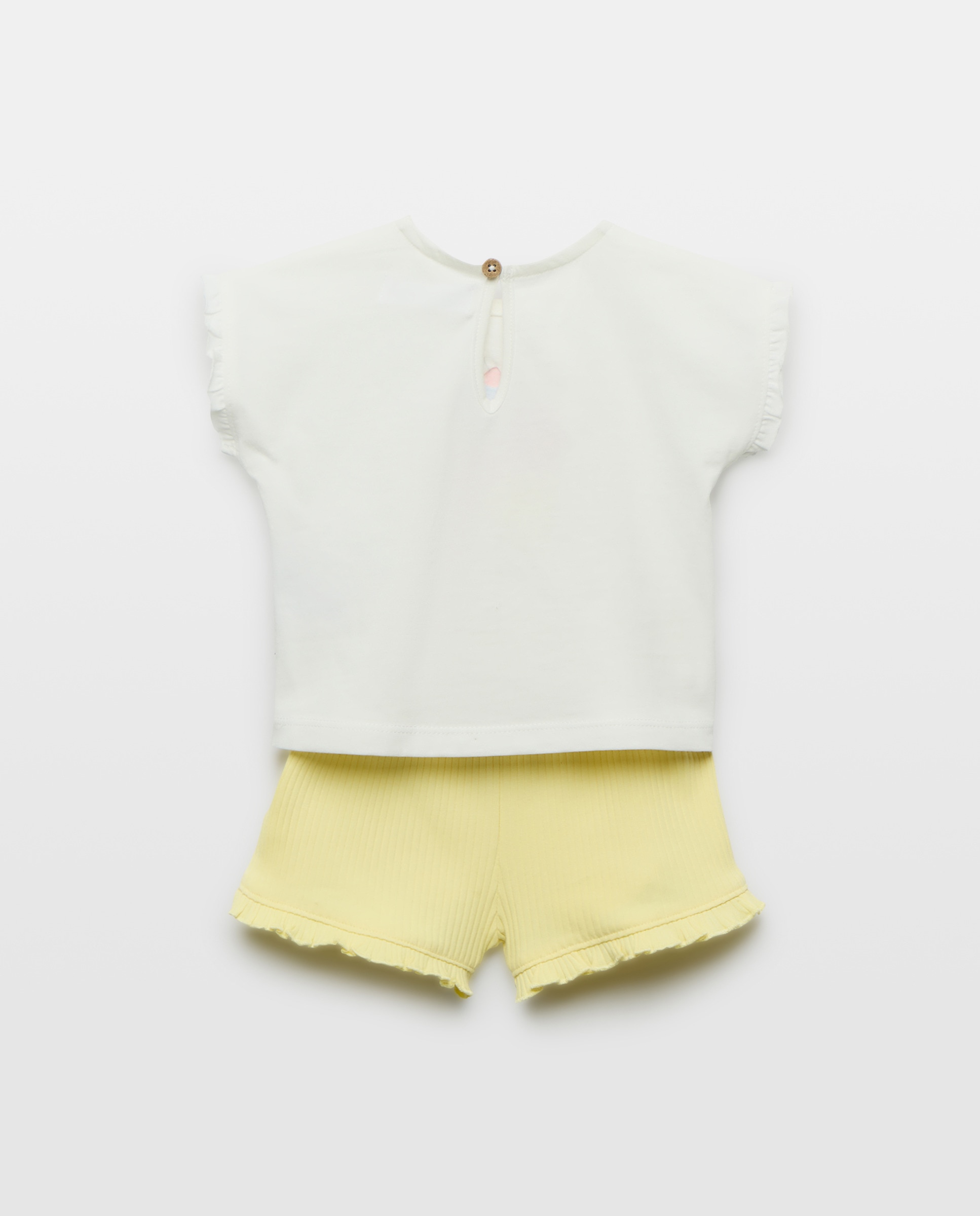Conjunto de 2 Peças Curto Circular de Bebé Baby El Corte Inglés Amarelo-2