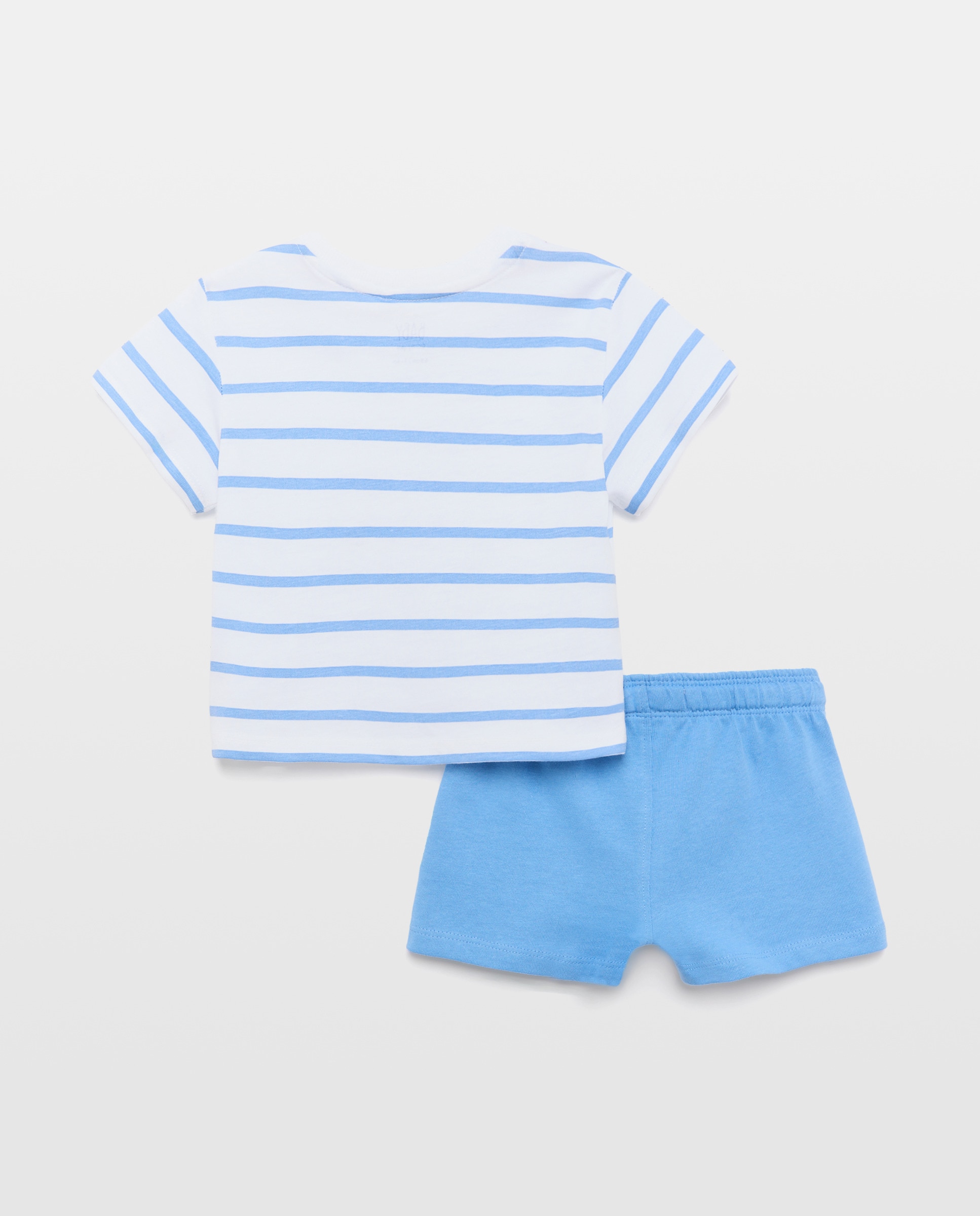 Conjunto de 2 Peças de Bebé: T-shirt e Calções às Riscas Baby El Corte Inglés Azul-2