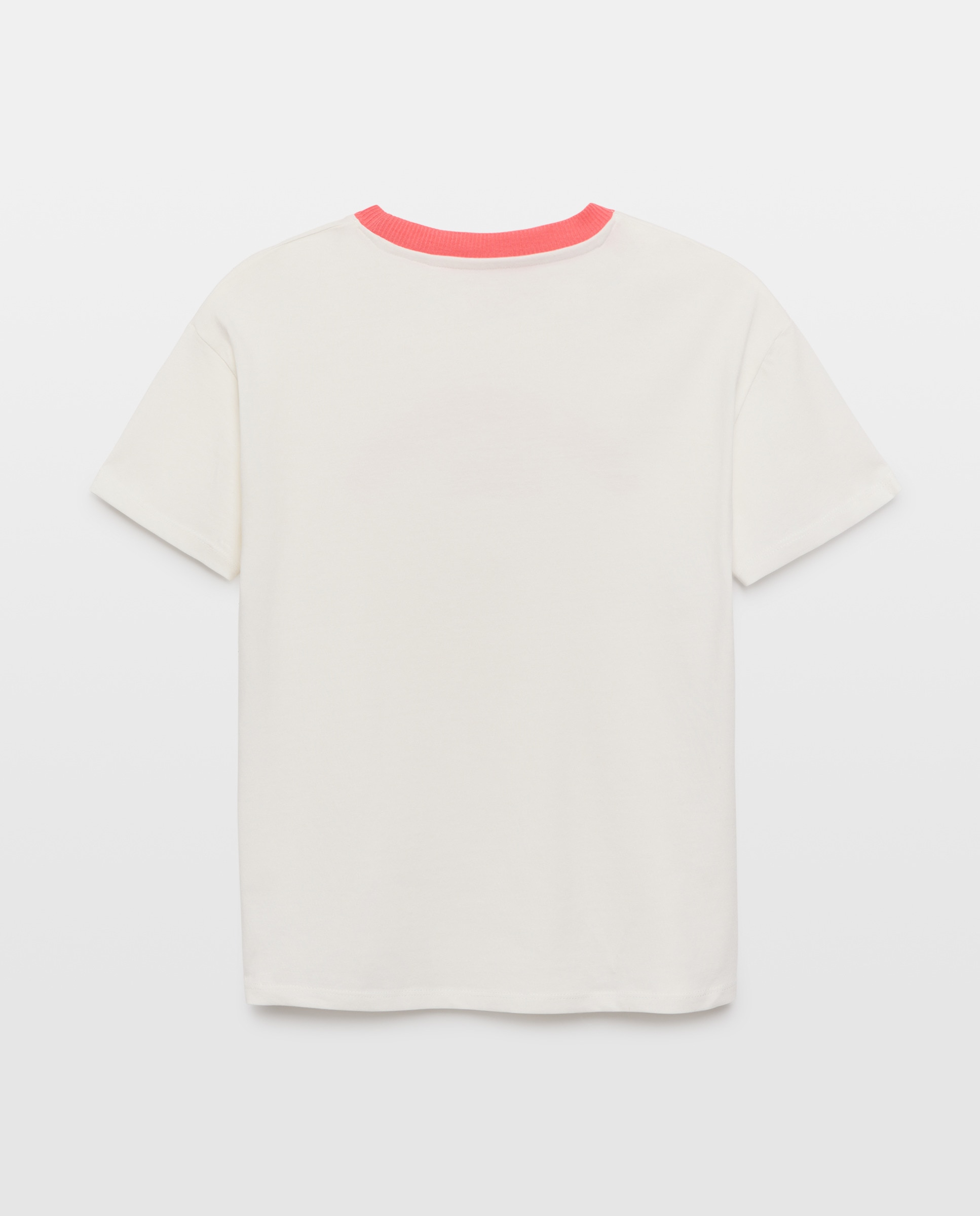 Camiseta de niño rayas bolsillo manga corta Blanco roto-2