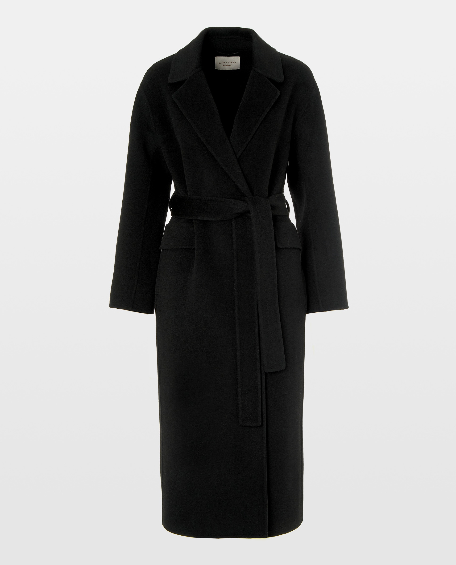 Sobretudo de Pano Liso Preto-5