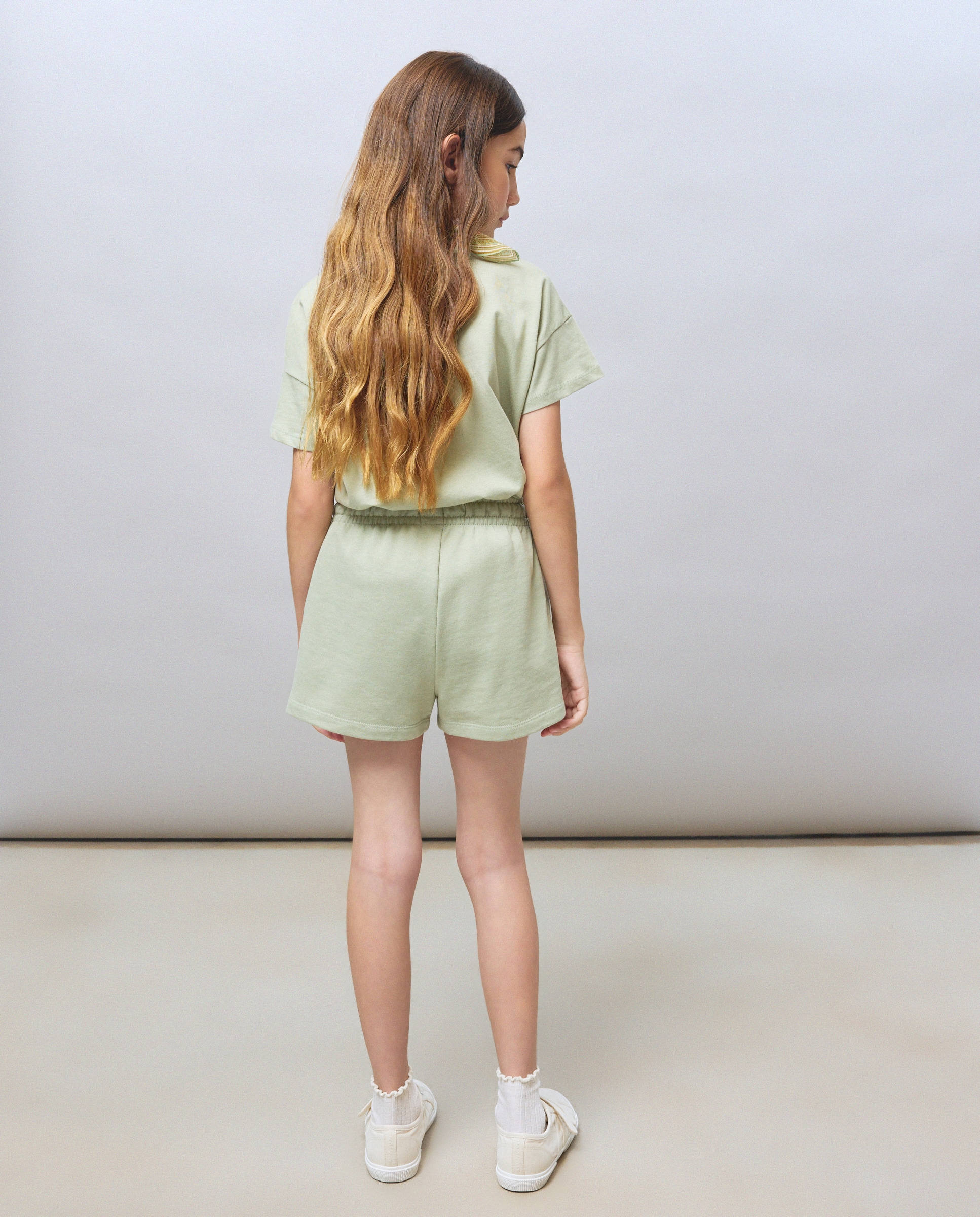 T-shirt Básica com Manga Curta Verde-3