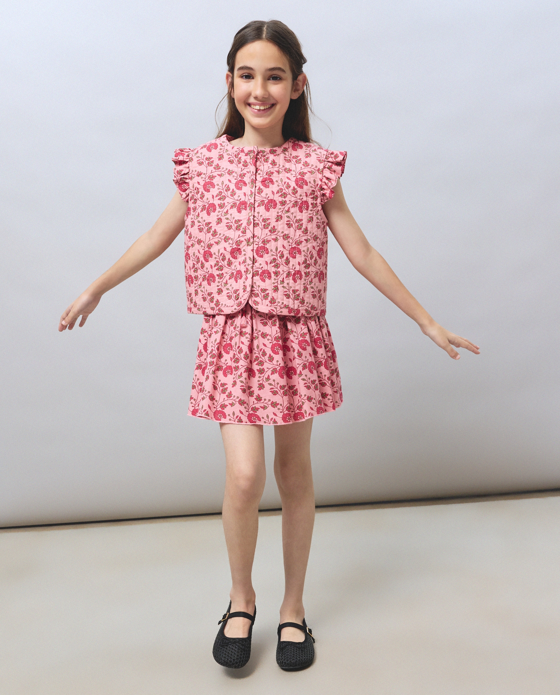 Imagem 0 de Saia Rodada Estampada com Cordão na Cintura