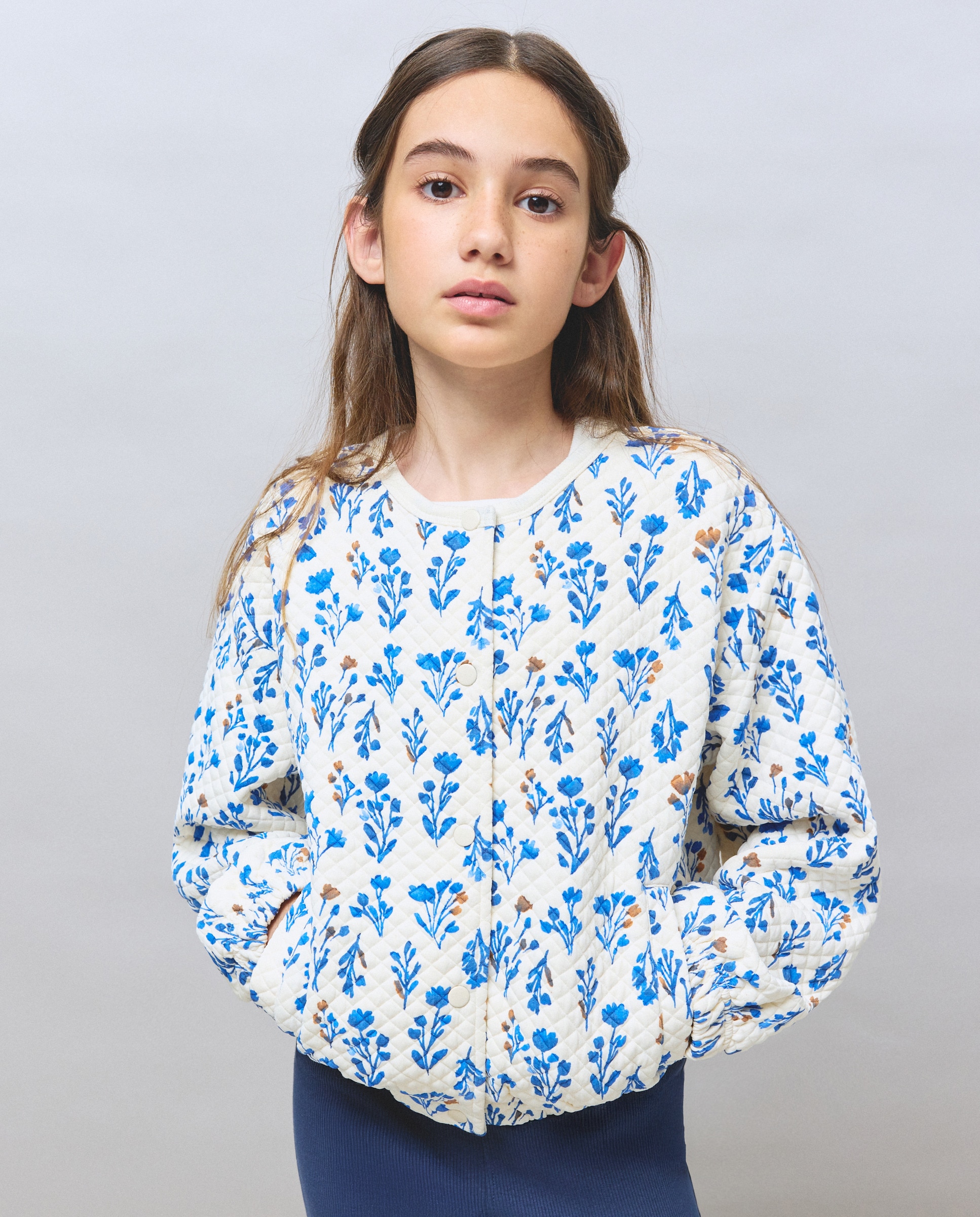 Sweatshirt Tipo Blusão Bomber Acolchoado com Estampado Branco-1