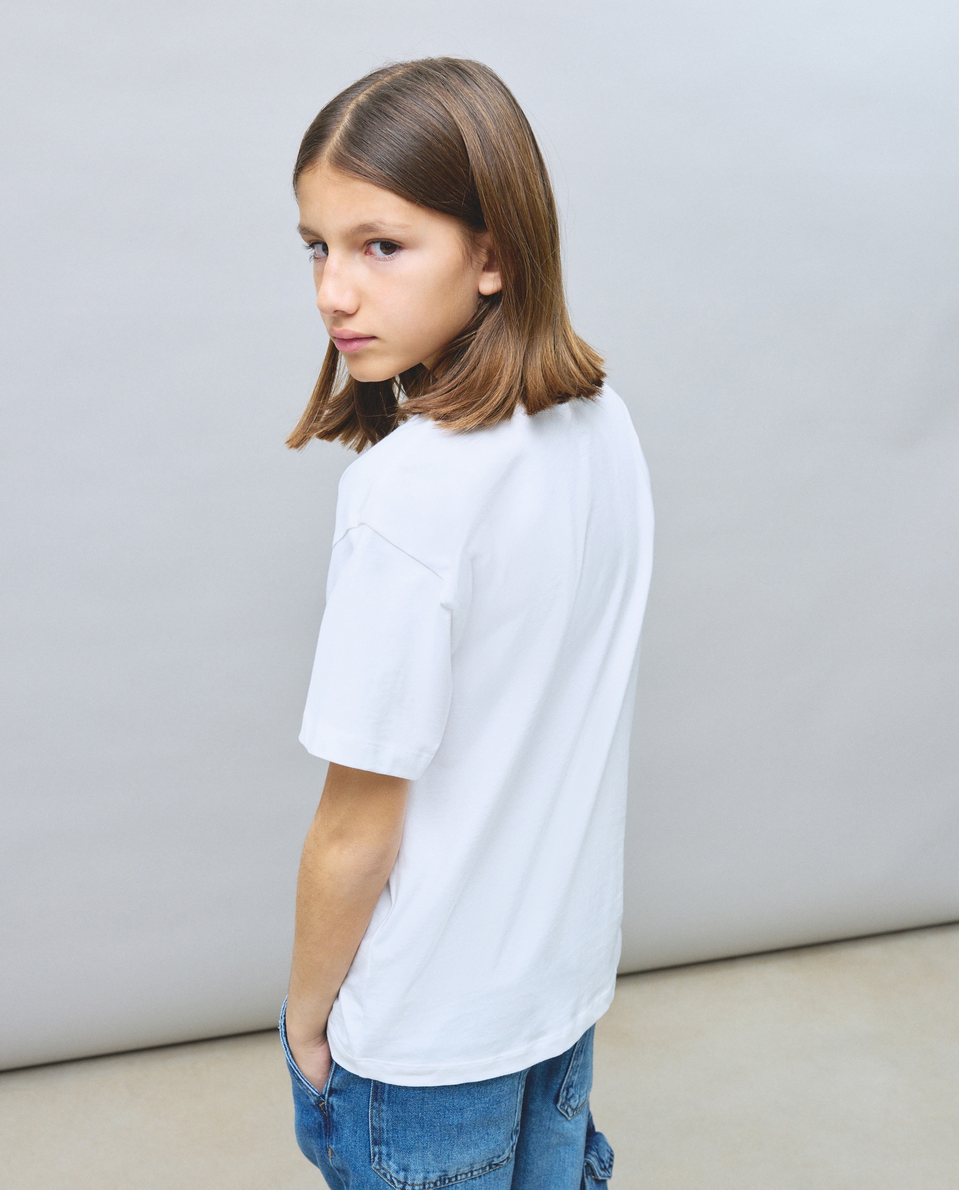 T-shirt de Manga Curta com Estampado Batman Holograma Kids El Corte Inglés Branco-3