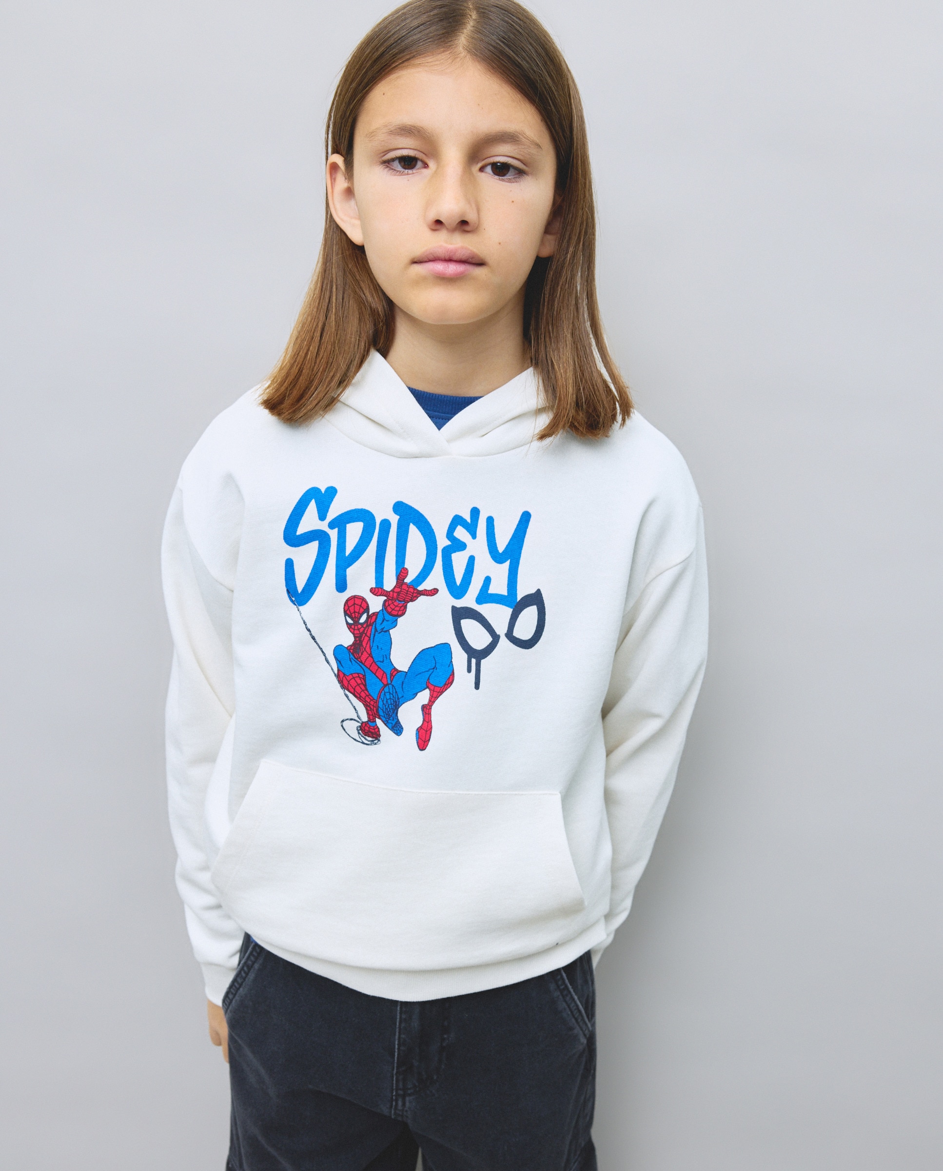 Imagem 0 de Sweatshirt Fechada com Capuz e Estampado Homem-Aranha