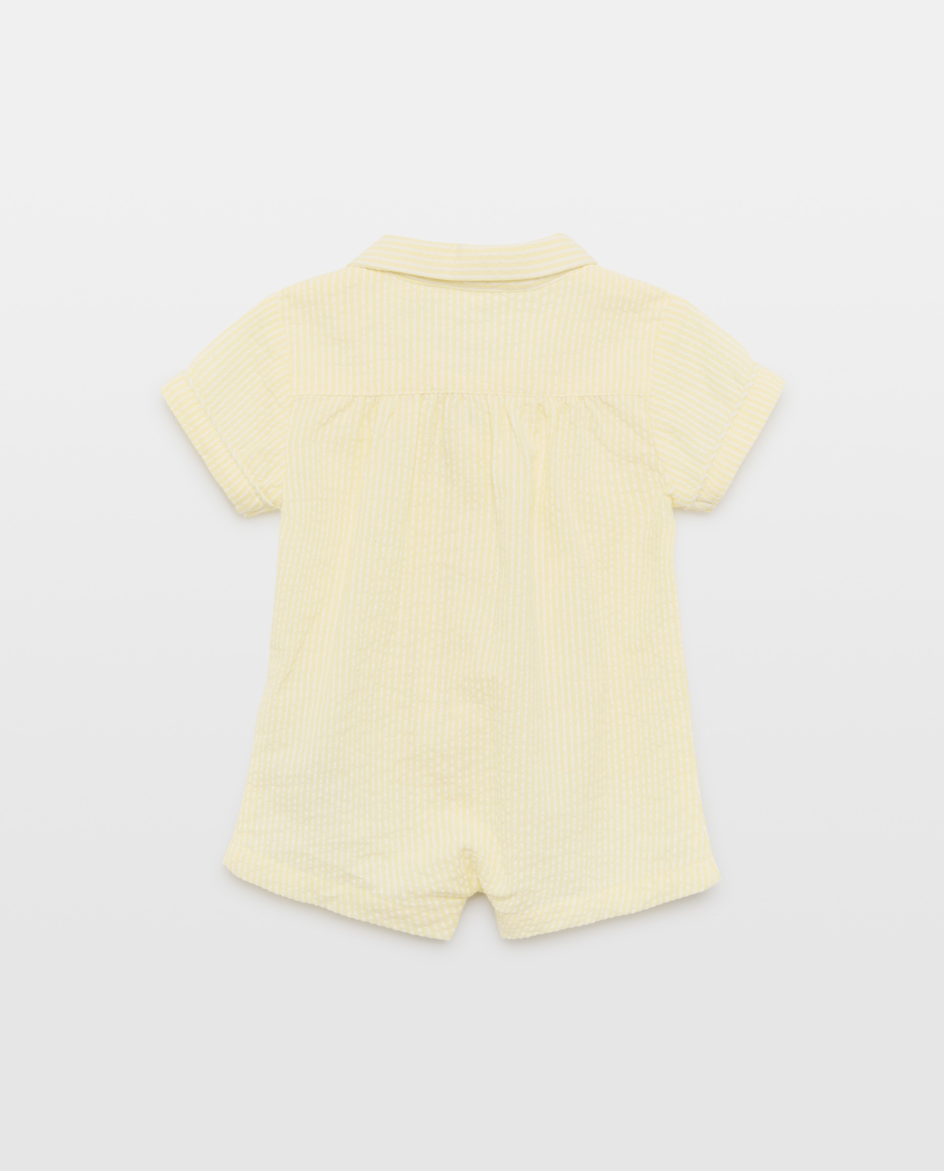 Pijama de bebé corto seersucker 310 Amarillo claro-2