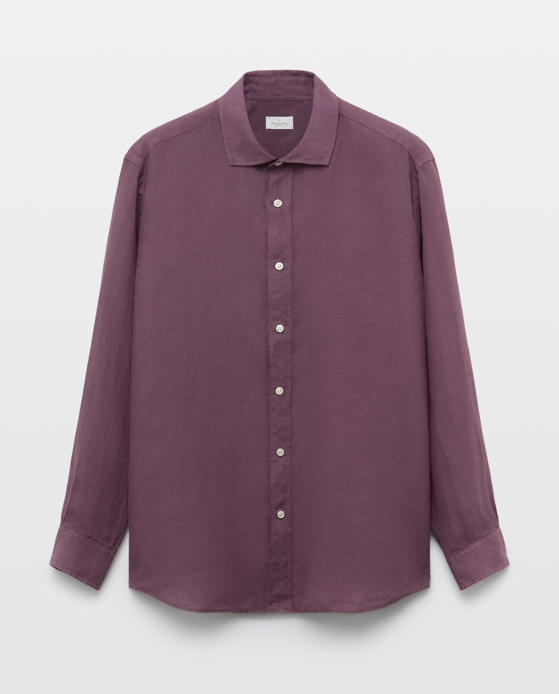 Camisa de Linho Lisa Beringela-4