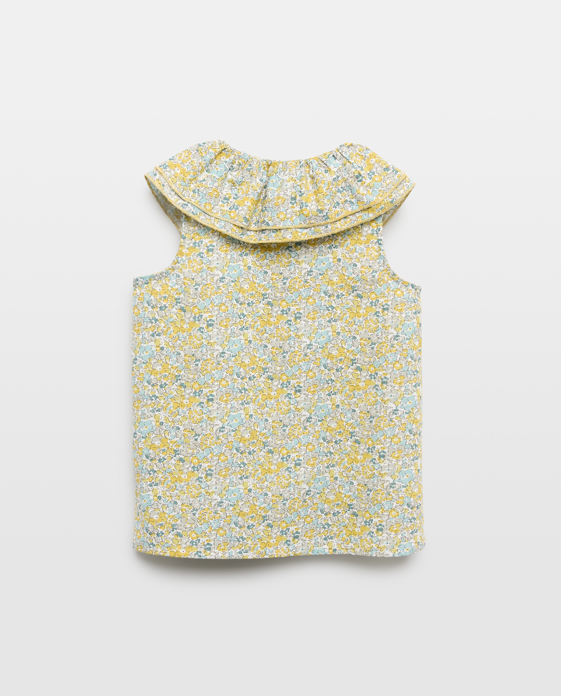 Blusa niña con doble cuello Verde Pato-2