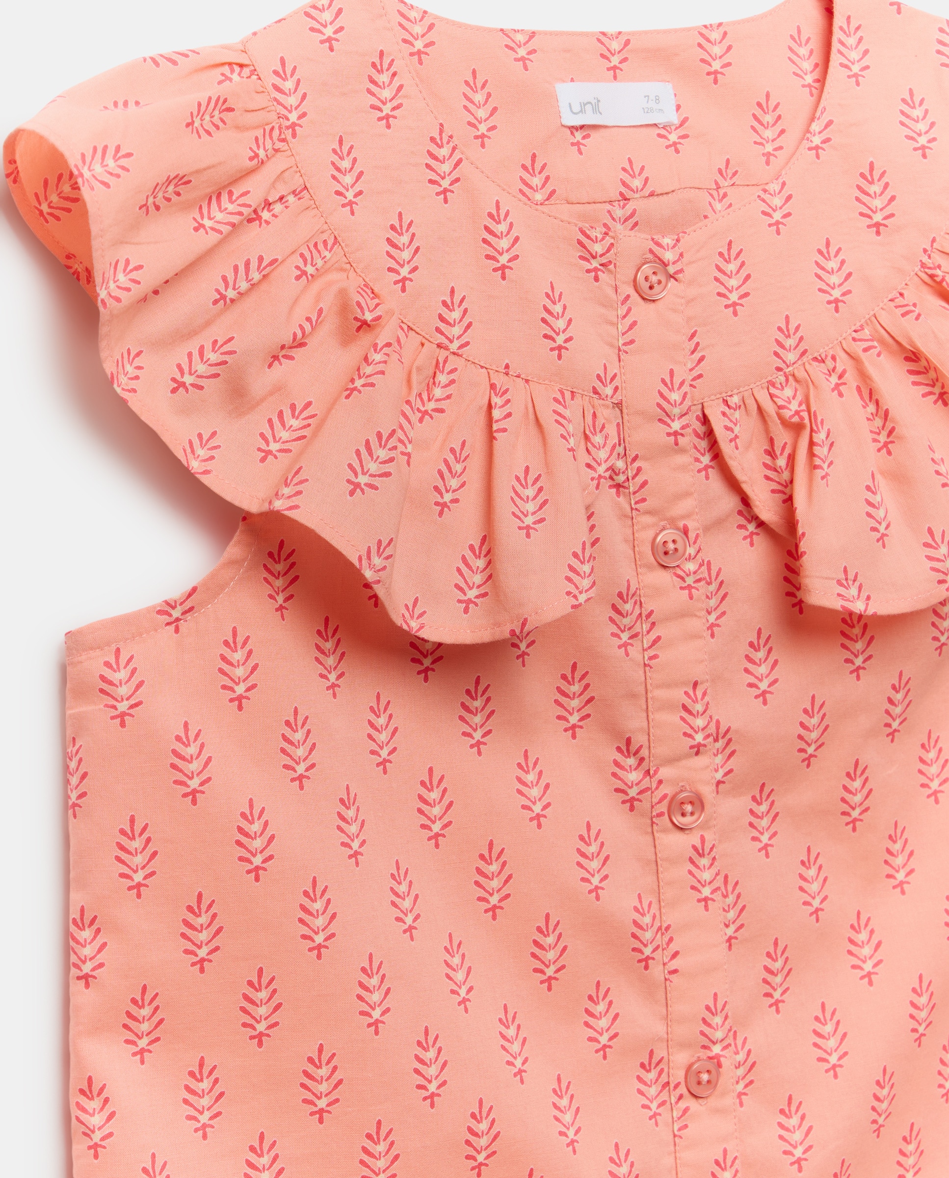 Blusa niña con cuello flor 120 Crudo-3