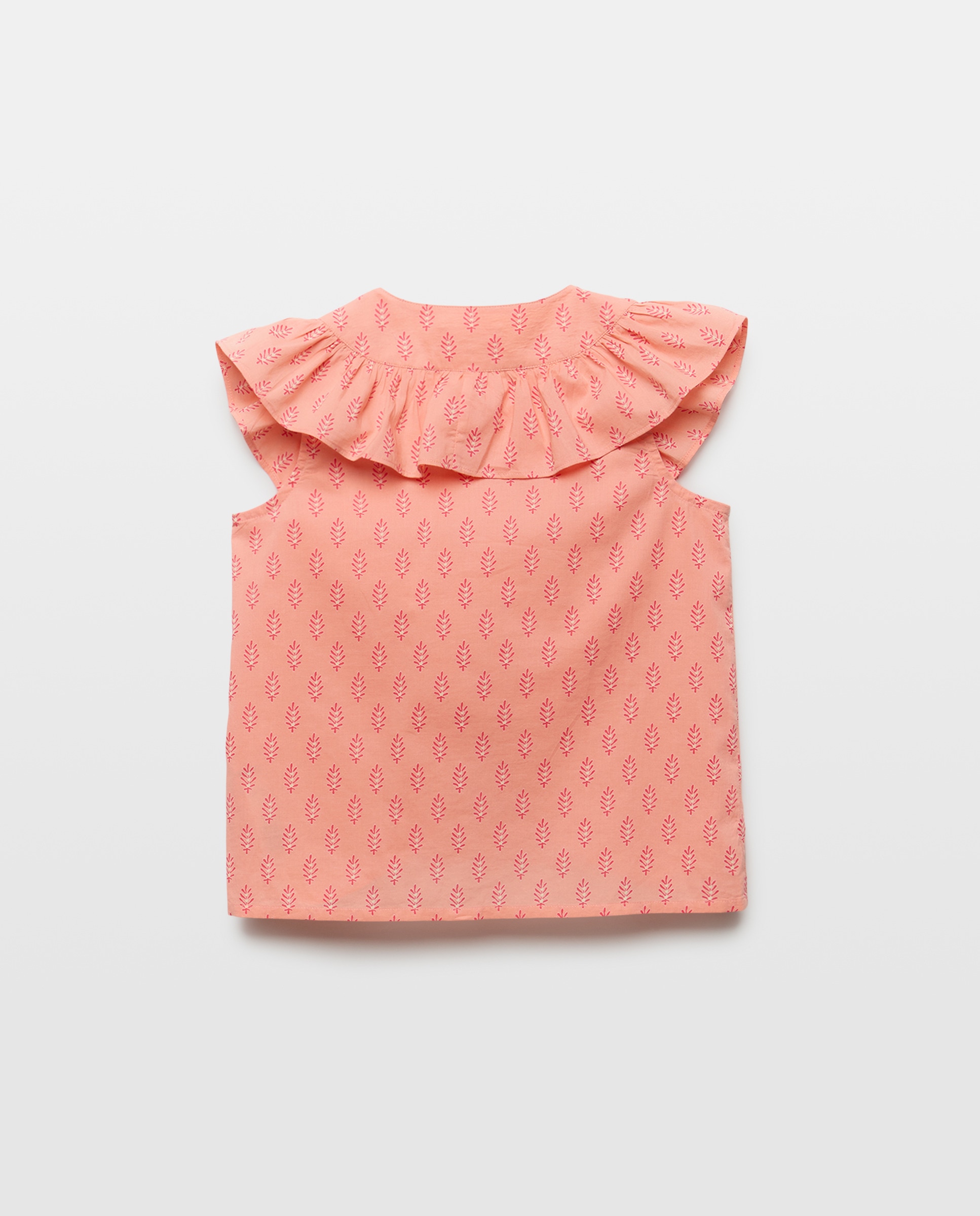 Blusa niña con cuello flor 120 Crudo-2