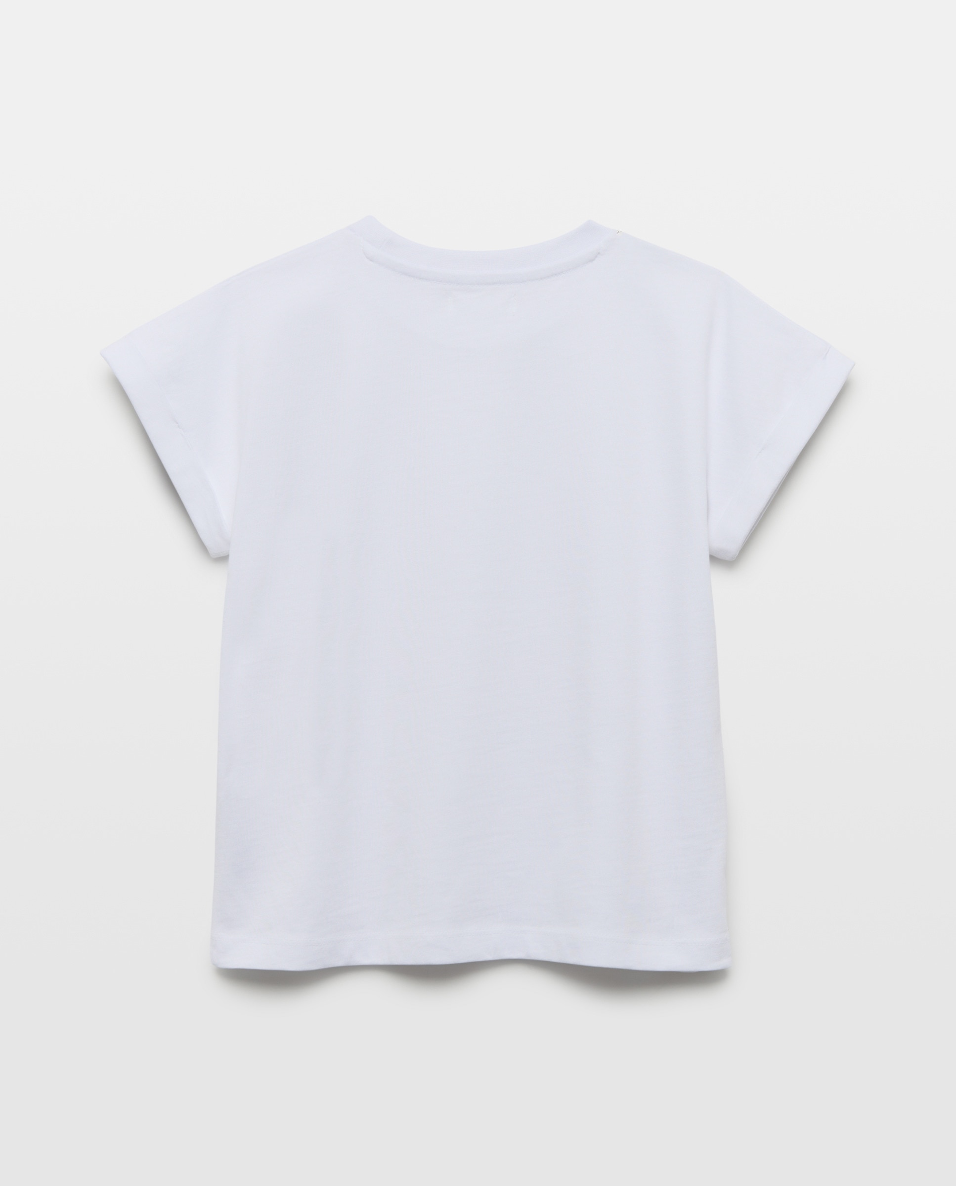 Camiseta niña con manga roll up Blanco-2