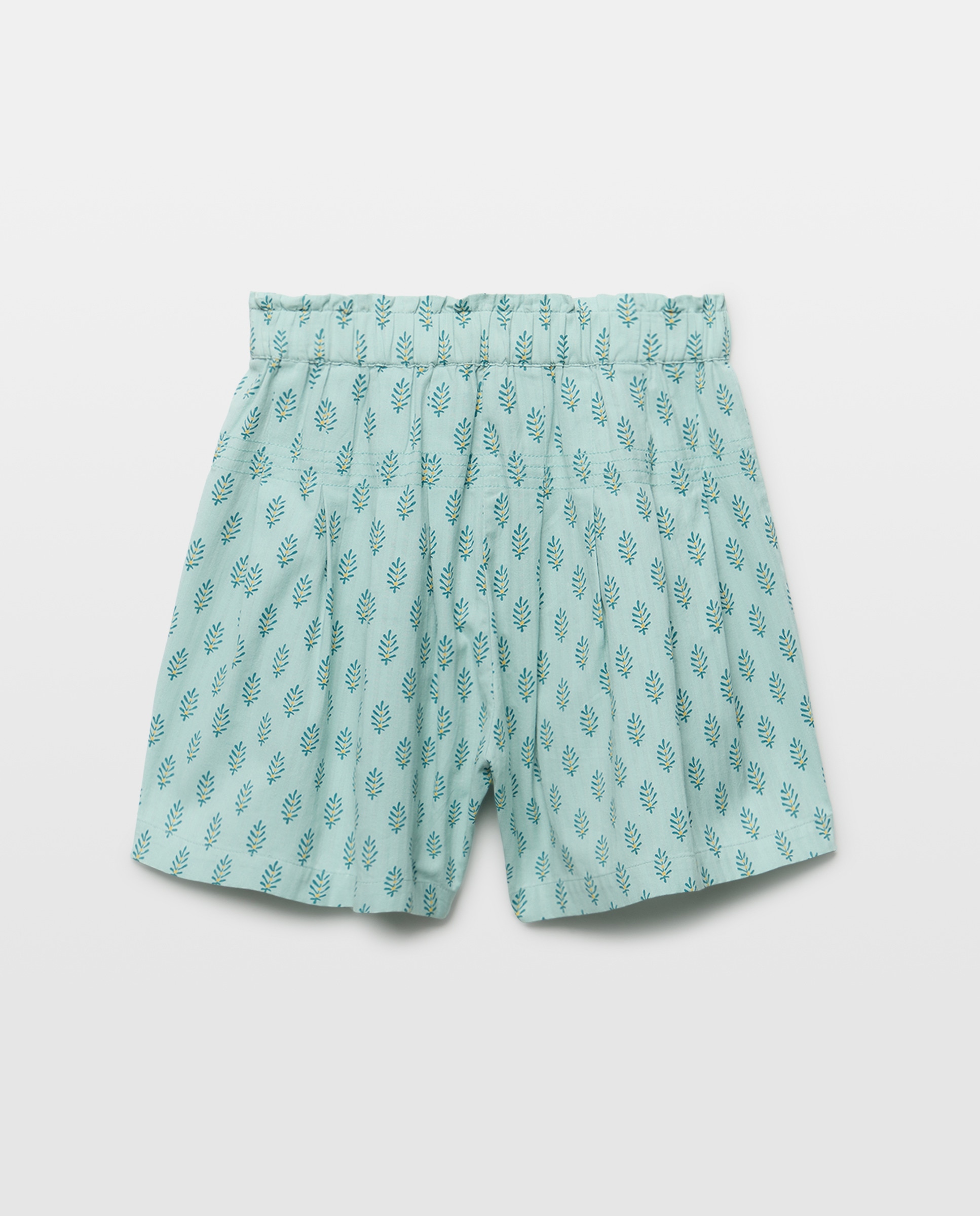 Short niña de lino estampado Verde fluor-2