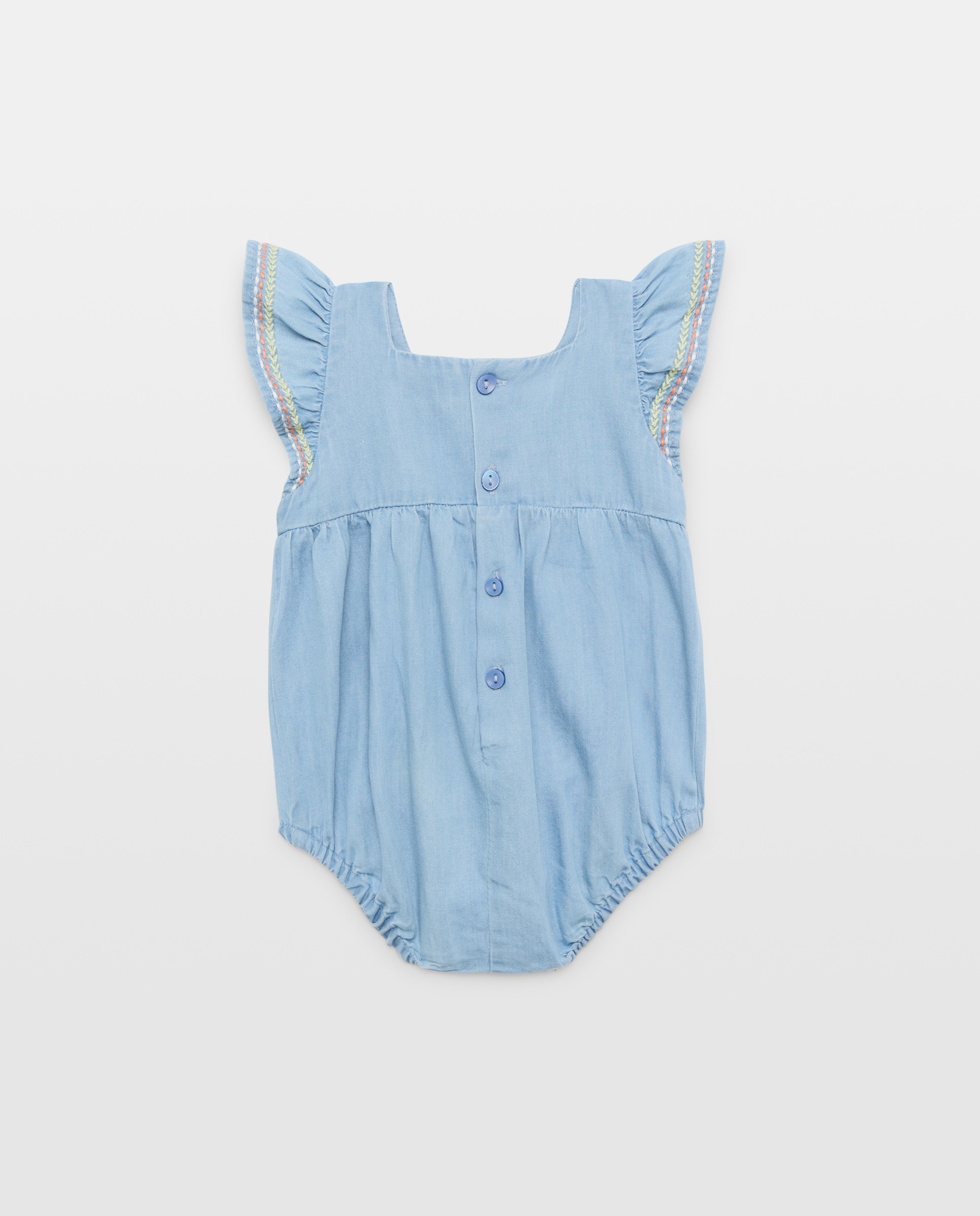 Ranita de recién nacido light denim bordado 410 Azul claro-2
