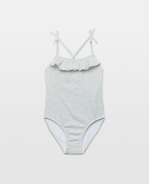 Imagen 0 de Bañador niña volante y lazos mancha