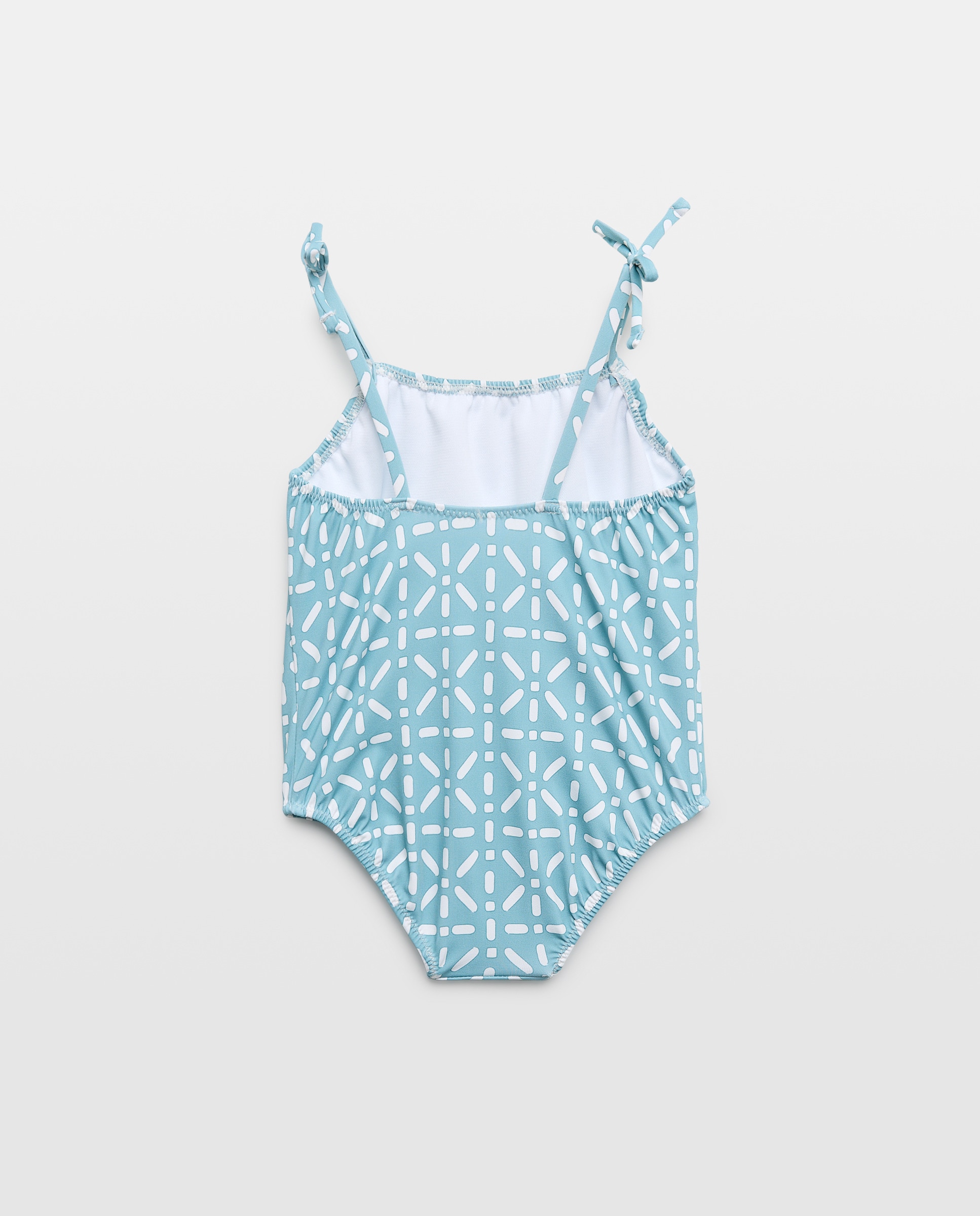 Bañador de bebé básico geométrico 450 Turquesa-2