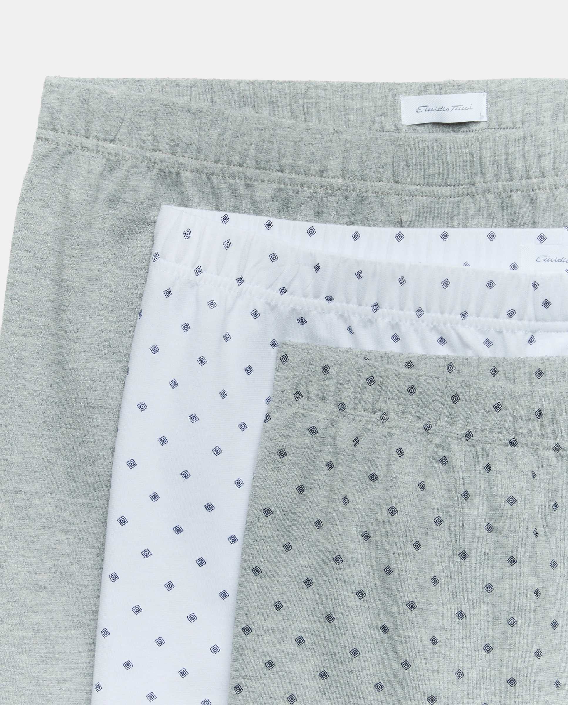 Pack de 3 Boxers de Malha Estampados Branco-3